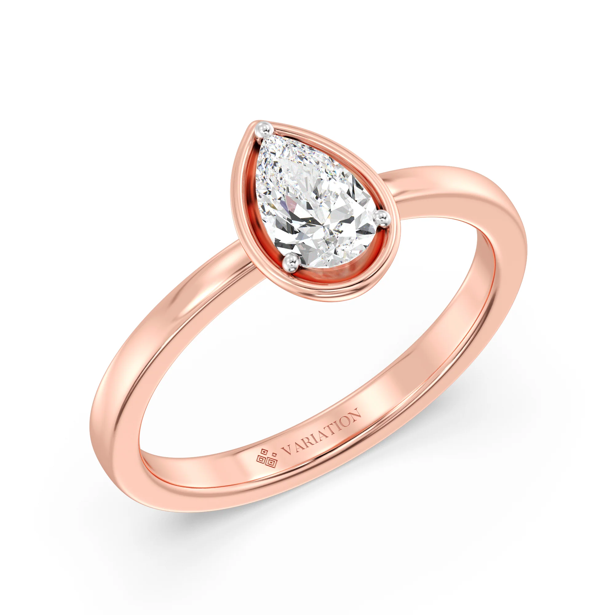 0.50 Carat Pear Cut Lab Grown Diamond Solitaire Ring in 18K Gold - Image 10