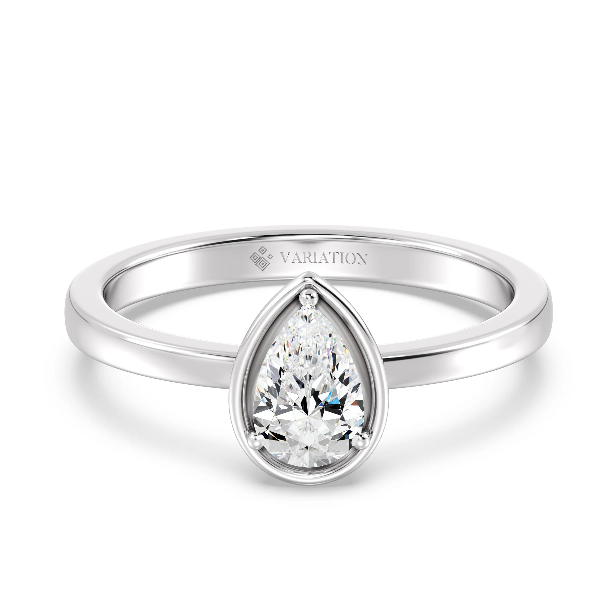0.50 Carat Pear Cut Lab Grown Diamond Solitaire Ring in 18K Gold - Image 11