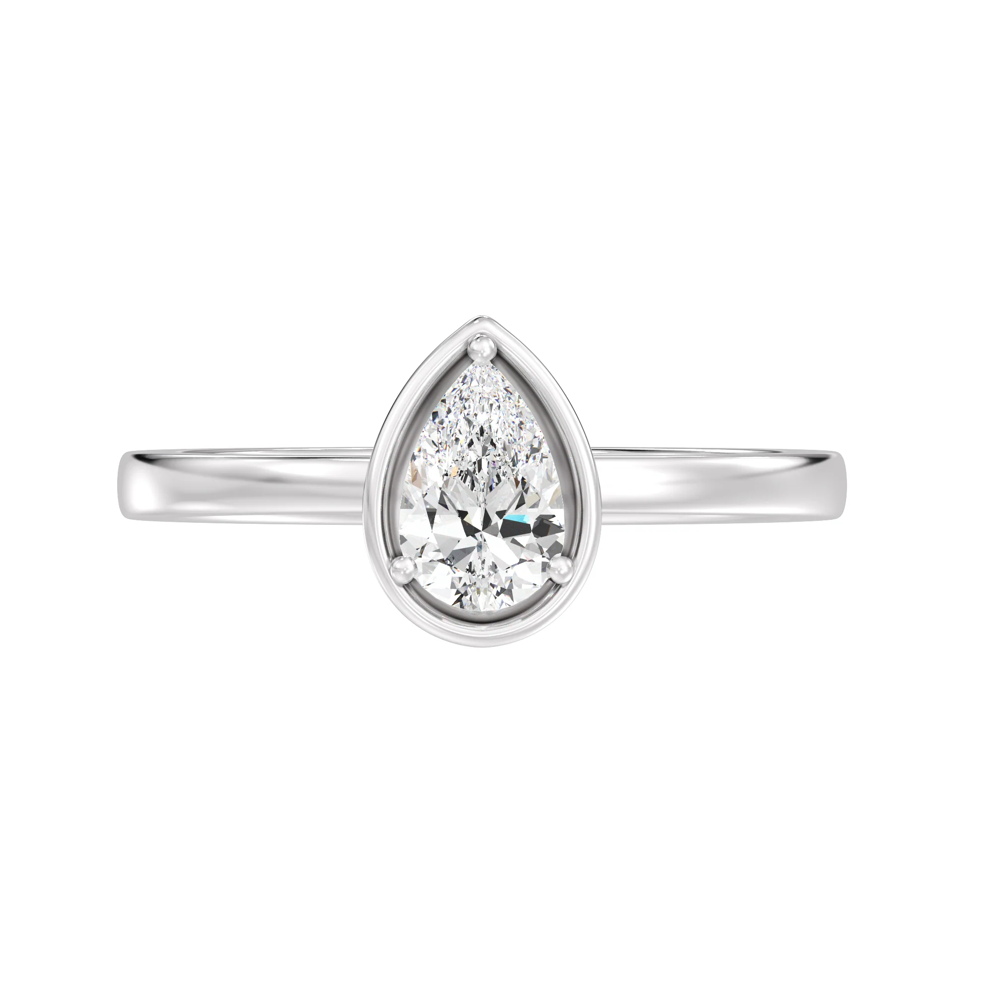 0.50 Carat Pear Cut Lab Grown Diamond Solitaire Ring in 18K Gold - Image 12