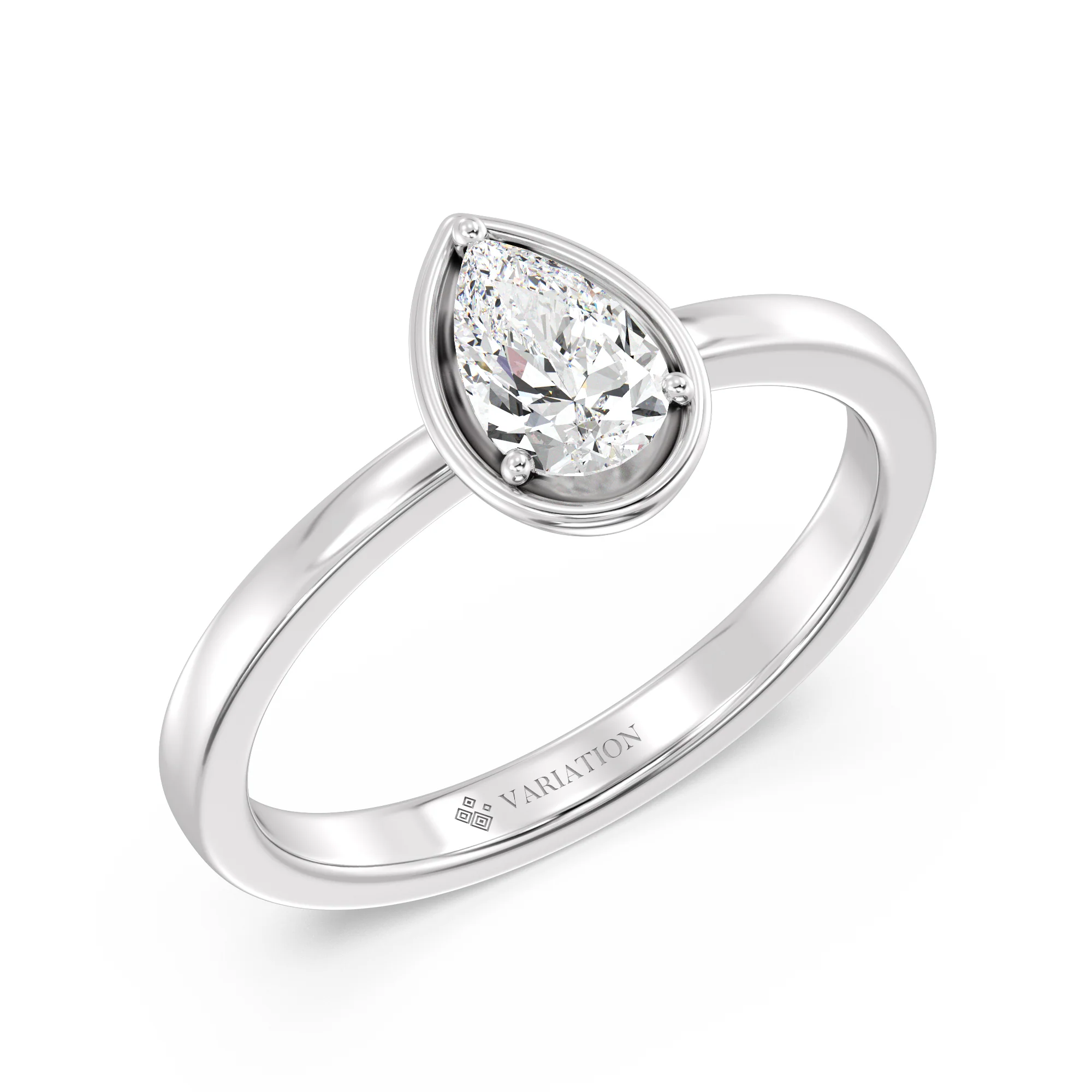0.50 Carat Pear Cut Lab Grown Diamond Solitaire Ring in 18K Gold - Image 15