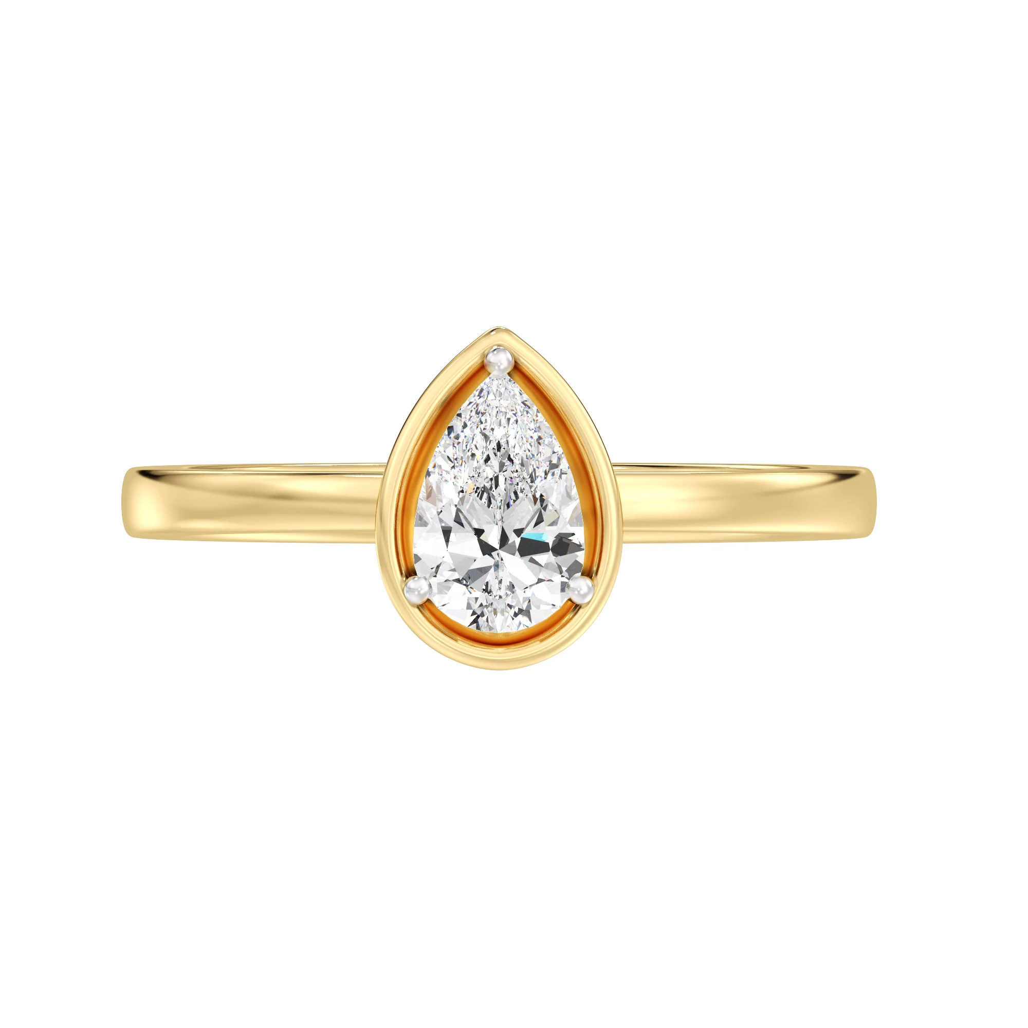 0.50 Carat Pear Cut Lab Grown Diamond Solitaire Ring in 18K Gold - Image 3