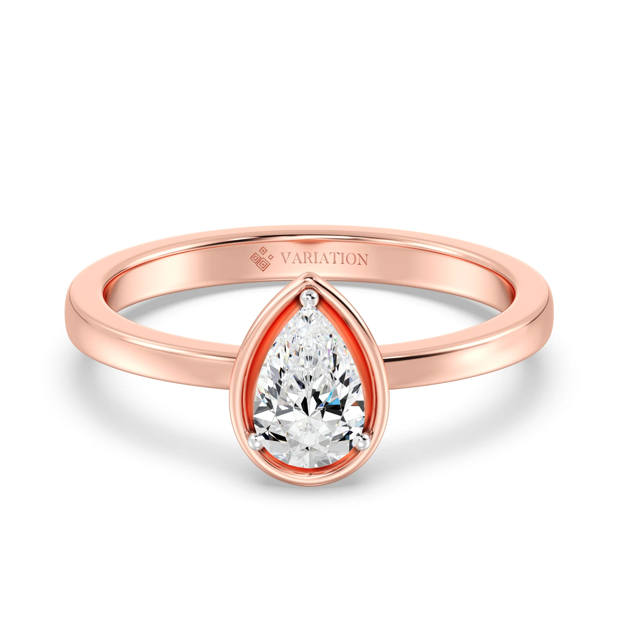0.50 Carat Pear Cut Lab Grown Diamond Solitaire Ring in 18K Gold - Image 6