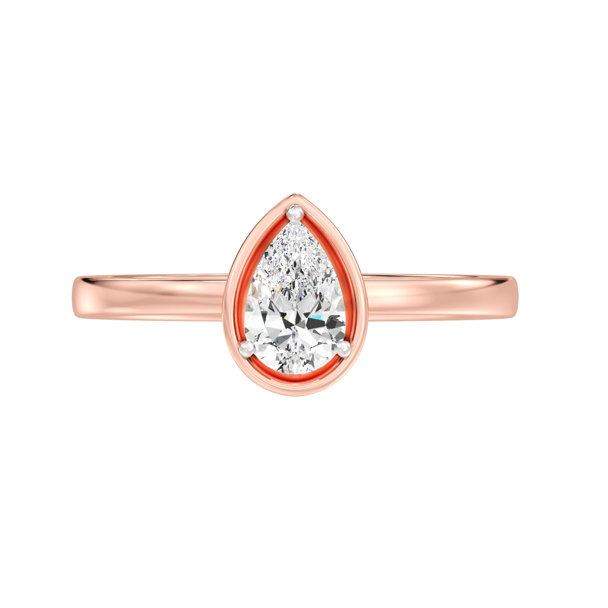 0.50 Carat Pear Cut Lab Grown Diamond Solitaire Ring in 18K Gold - Image 7