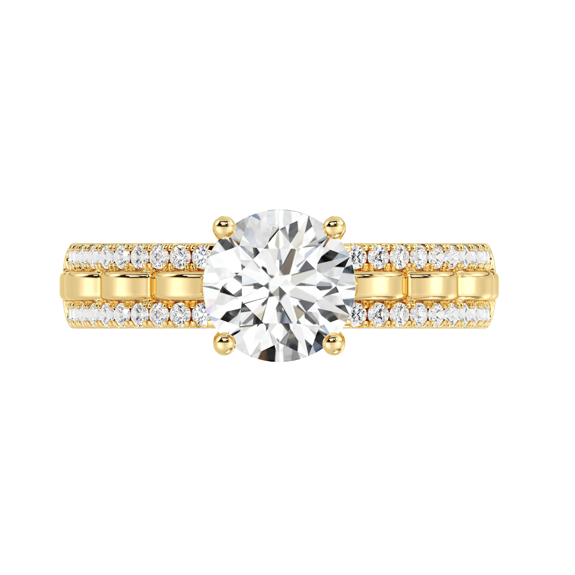1.5 Carat Round Cut Lab Grown Diamond Solitaire Engagement Ring in 18K Gold - Image 3