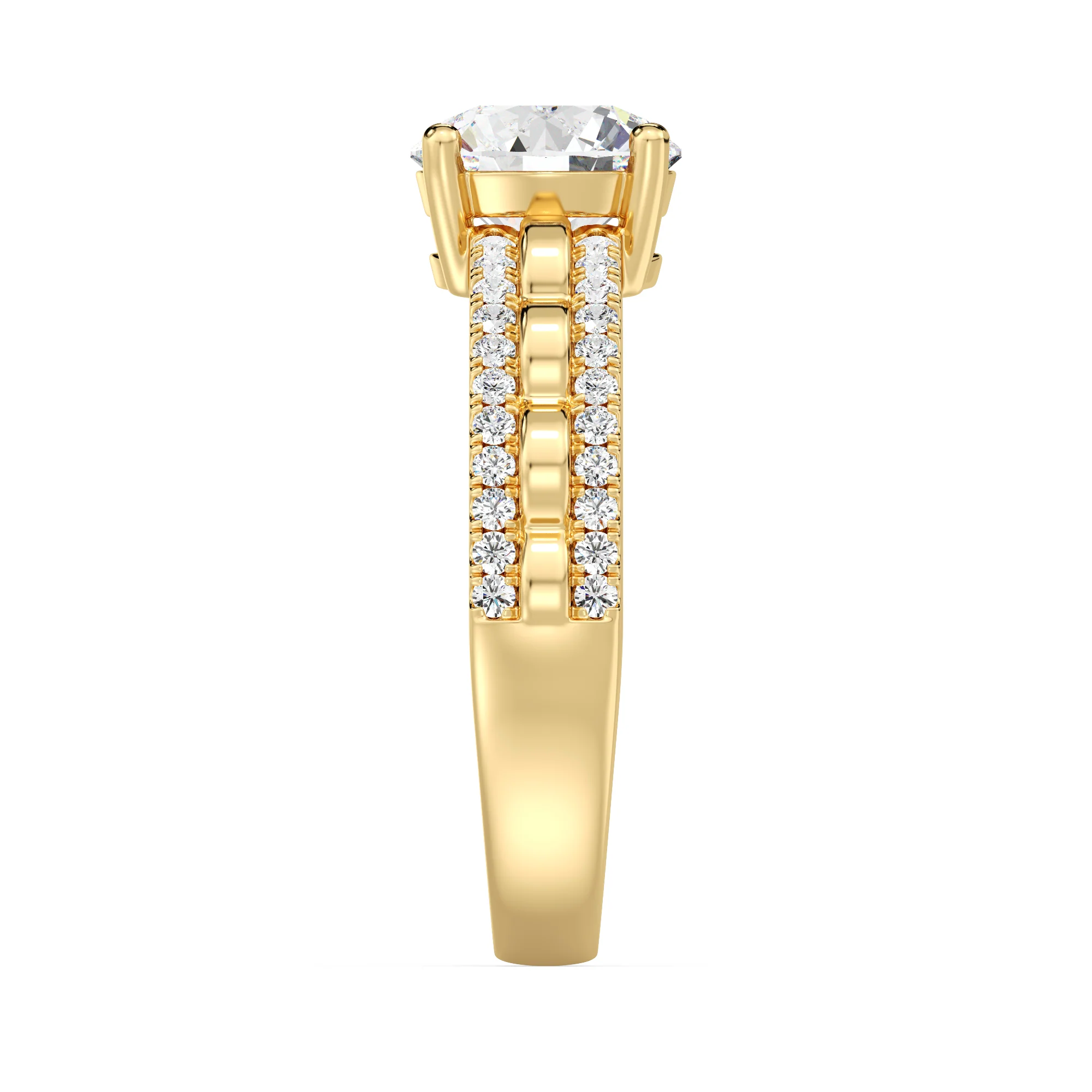 1.5 Carat Round Cut Lab Grown Diamond Solitaire Engagement Ring in 18K Gold - Image 4