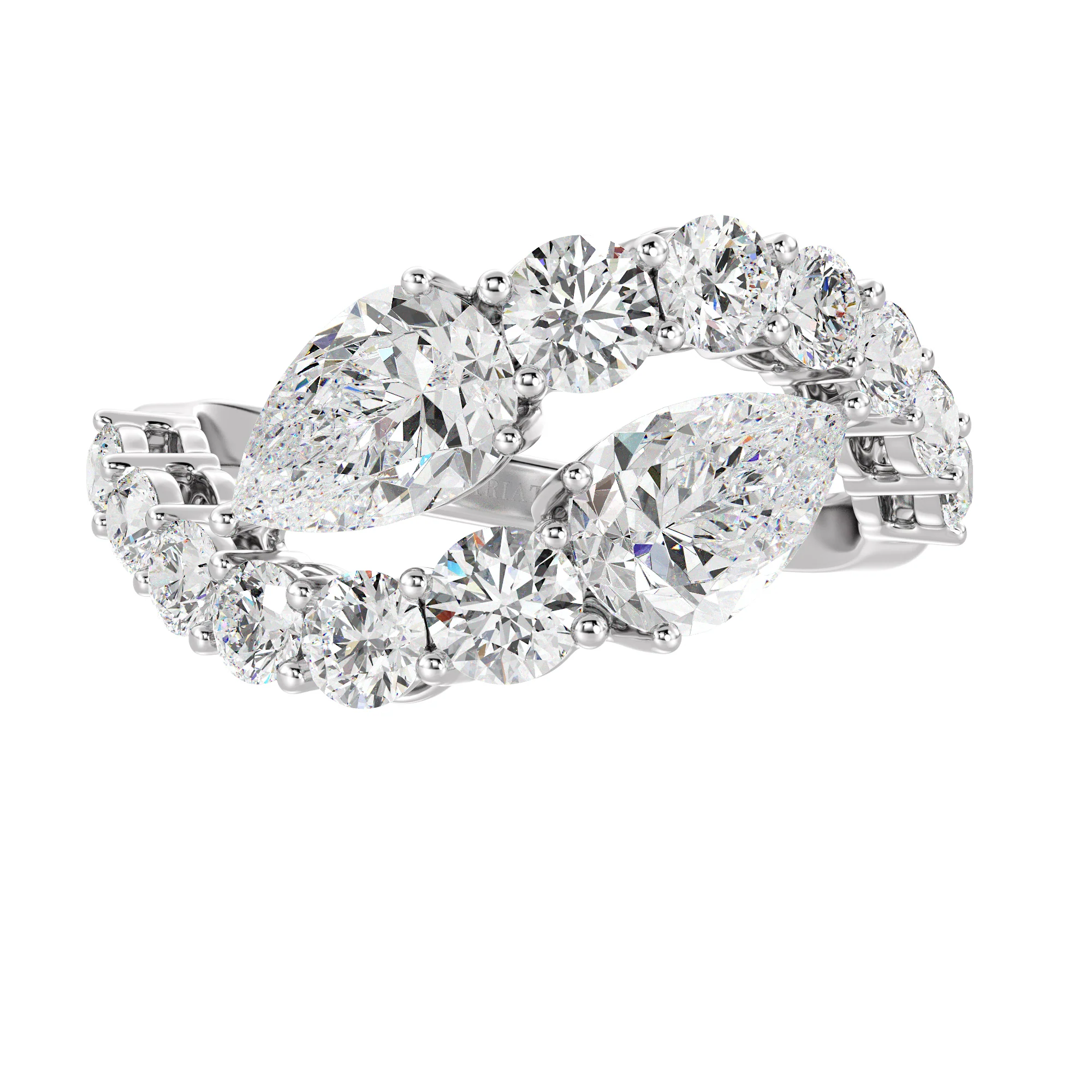 1.50 Carat Pear Cut Lab Grown Diamond Bypass Ring in 18K Gold - Image 14
