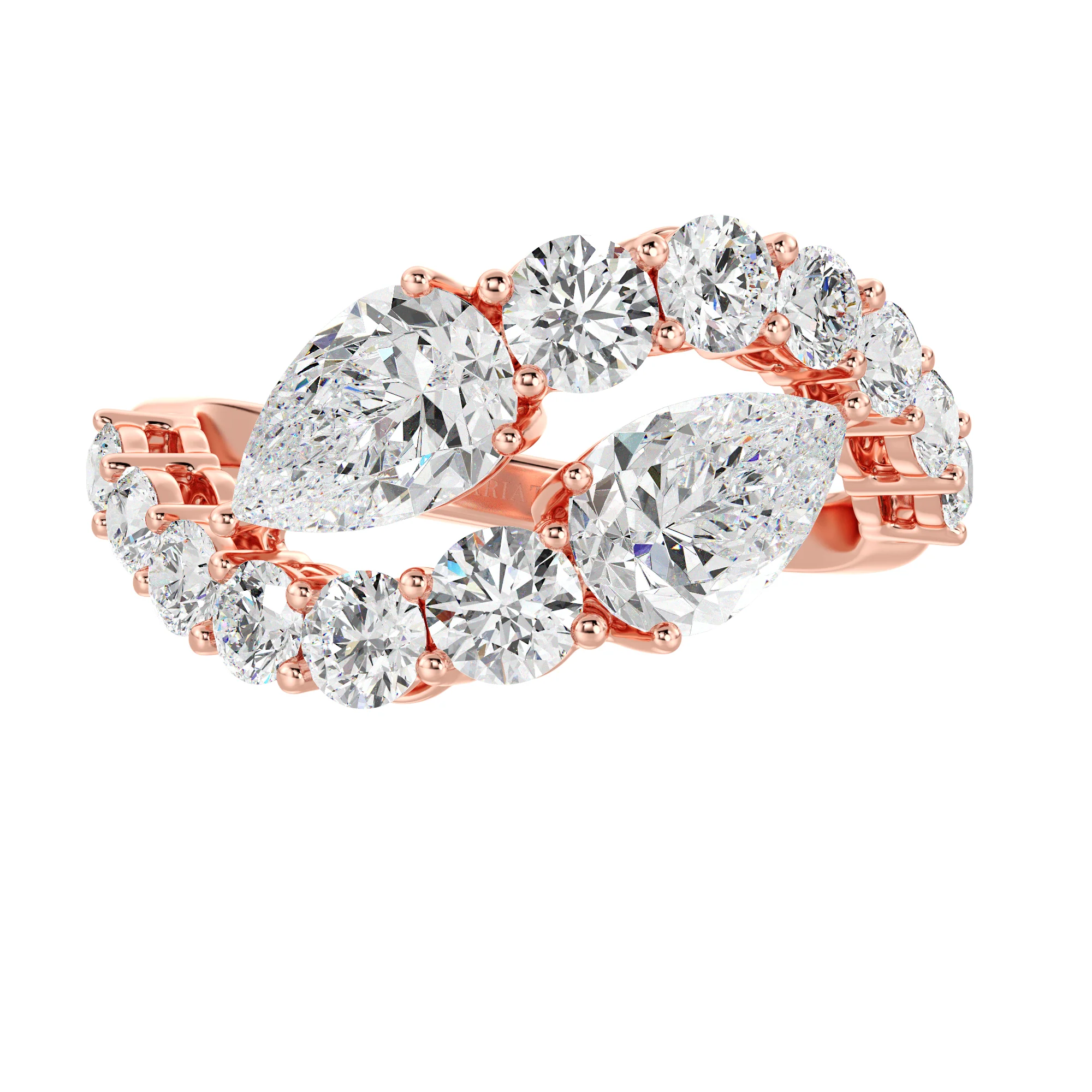 1.50 Carat Pear Cut Lab Grown Diamond Bypass Ring in 18K Gold - Image 9