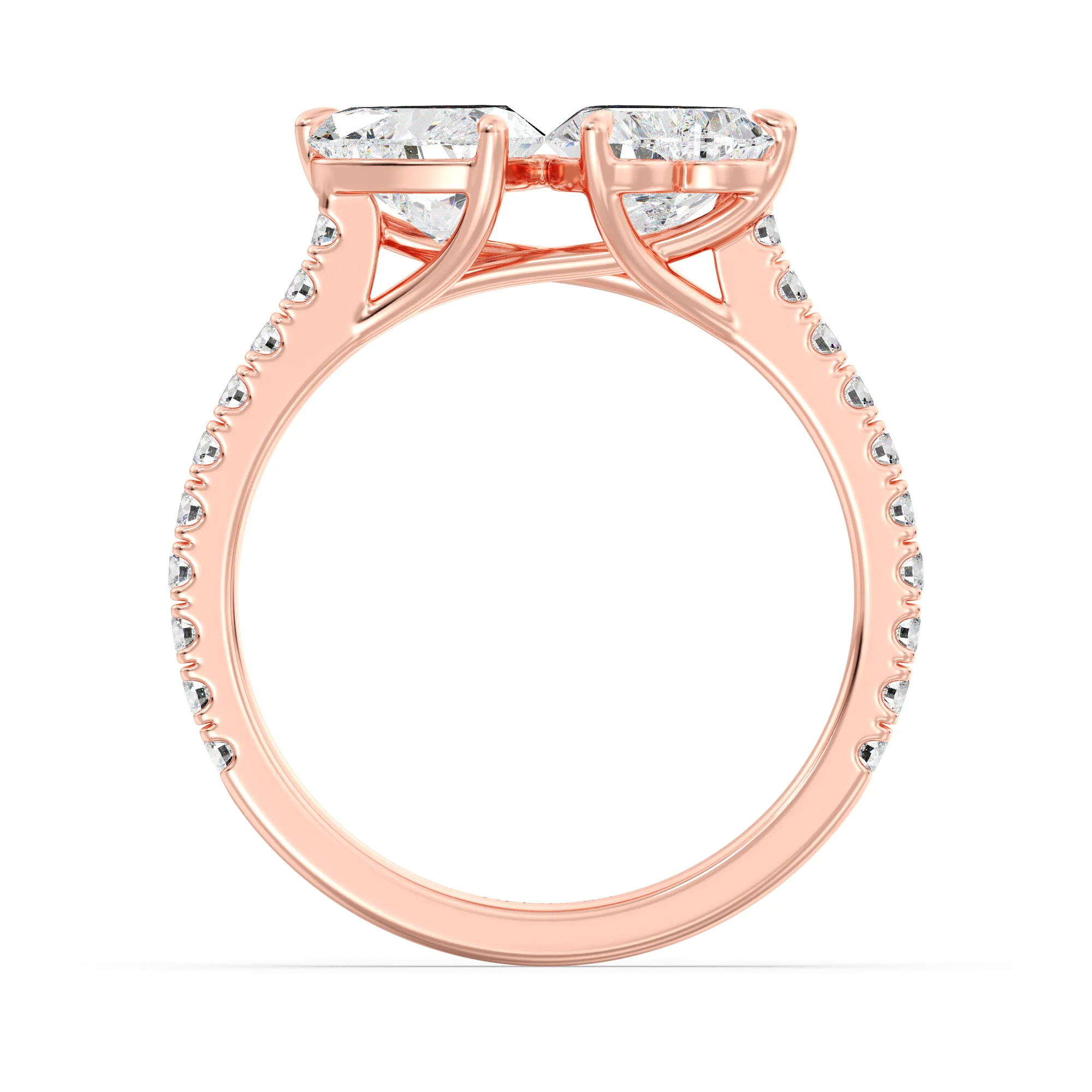 1 Carat Heart Cut Lab Grown Diamond Toi et Moi Ring in 18K Gold - Image 10