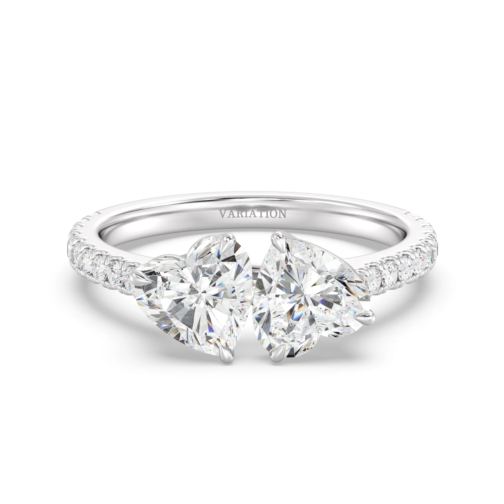 1 Carat Heart Cut Lab Grown Diamond Toi et Moi Ring in 18K Gold - Image 11