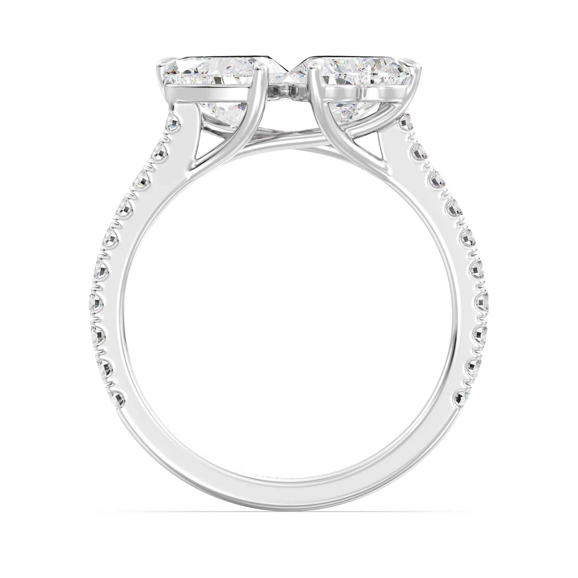 1 Carat Heart Cut Lab Grown Diamond Toi et Moi Ring in 18K Gold - Image 15