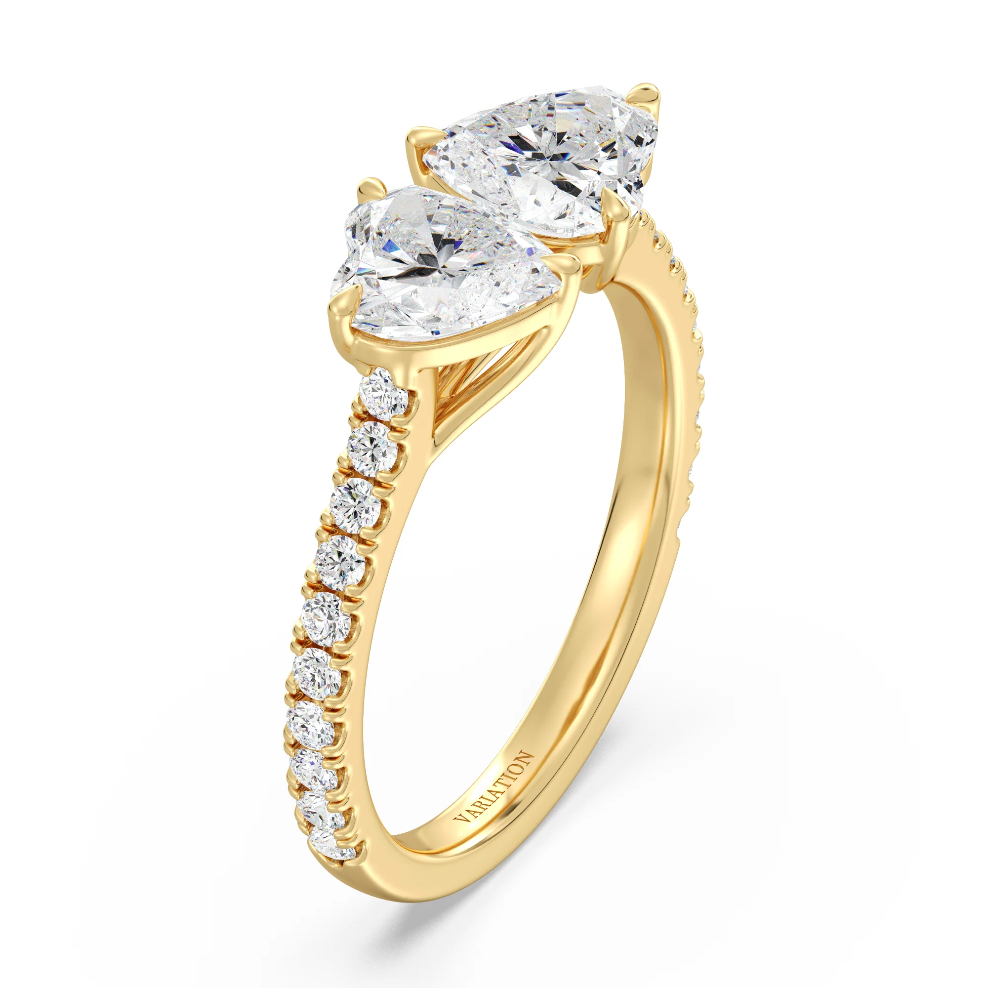 1 Carat Heart Cut Lab Grown Diamond Toi et Moi Ring in 18K Gold - Image 3