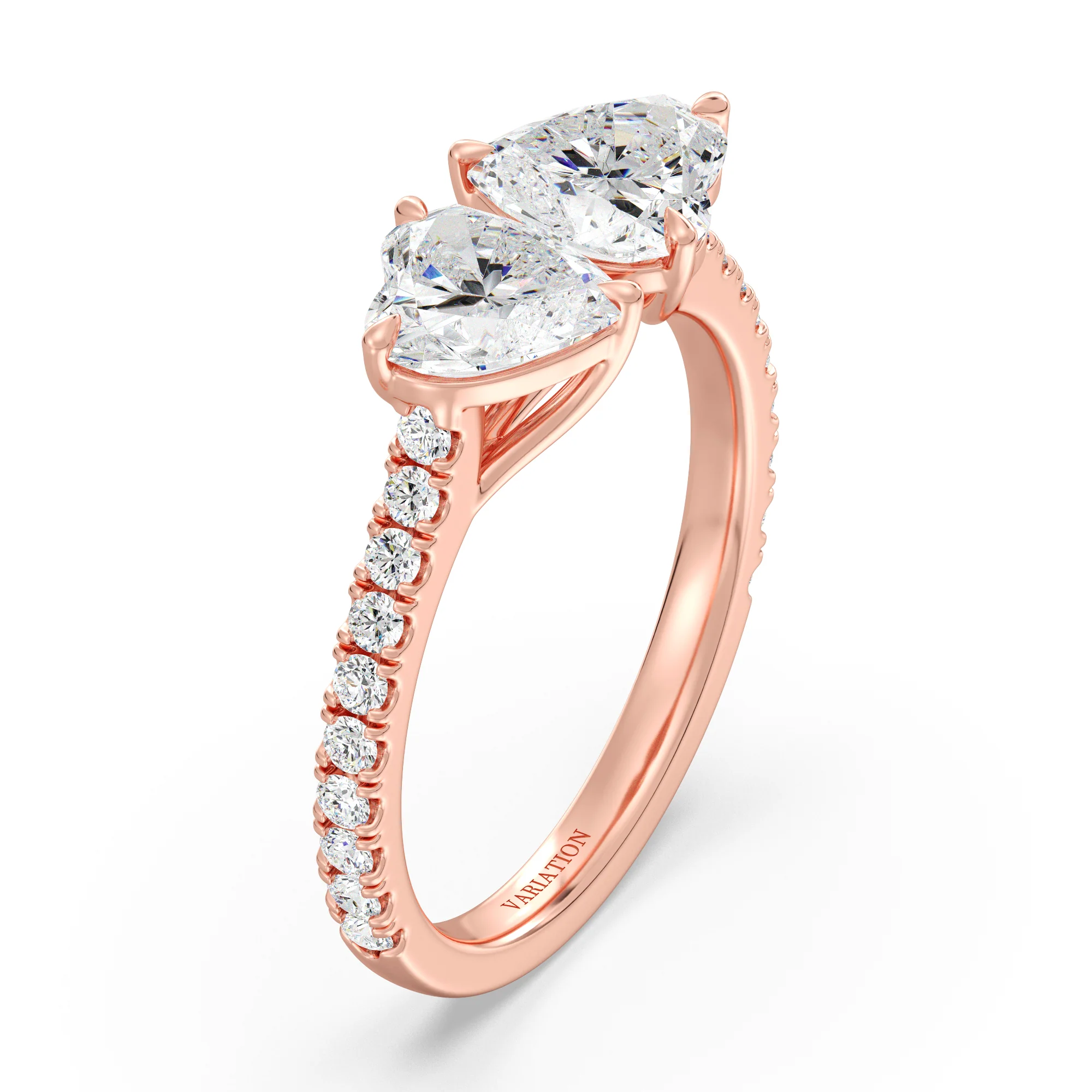 1 Carat Heart Cut Lab Grown Diamond Toi et Moi Ring in 18K Gold - Image 7