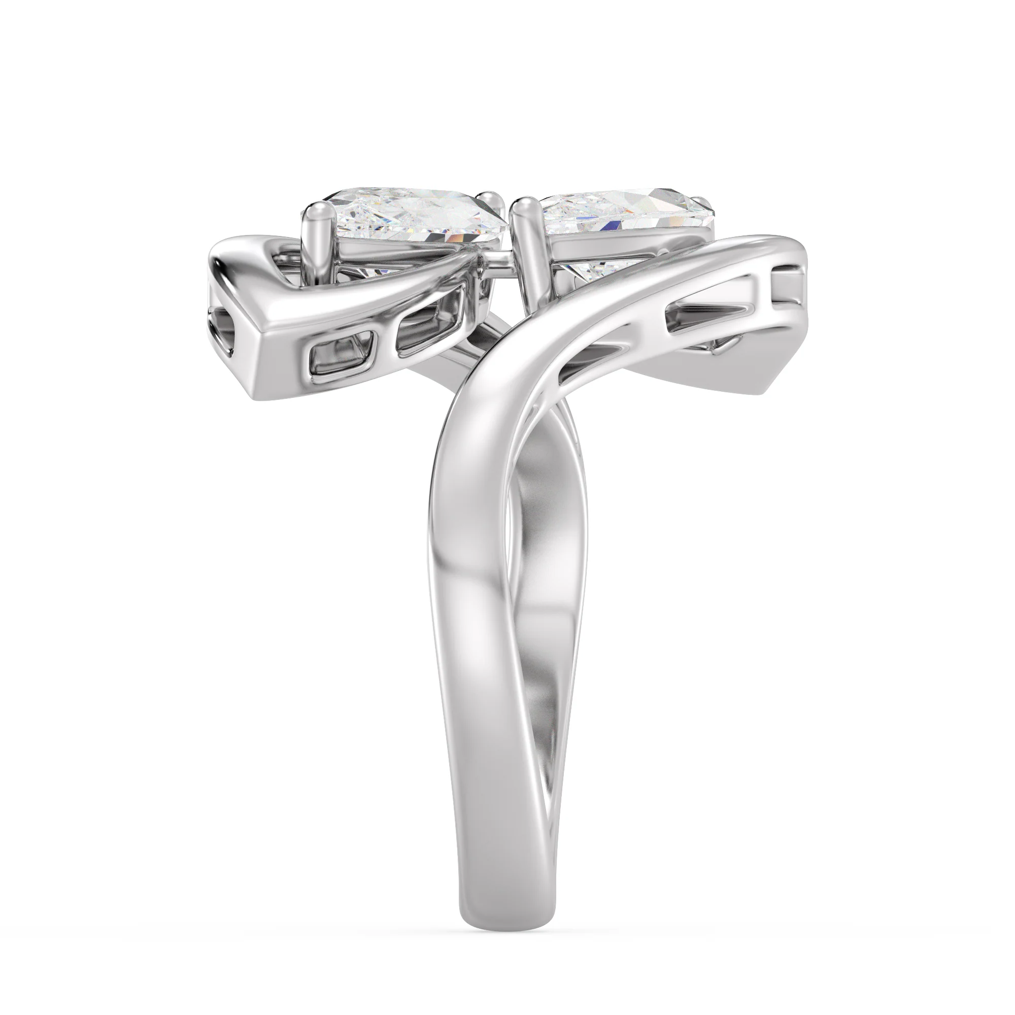 1 Carat Marquise Cut Lab Grown Diamond Bypass Ring in 18K Gold - Image 14