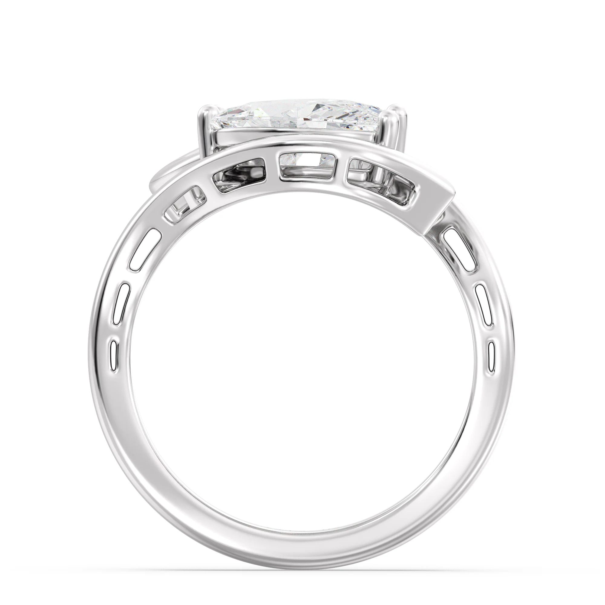 1 Carat Marquise Cut Lab Grown Diamond Bypass Ring in 18K Gold - Image 15