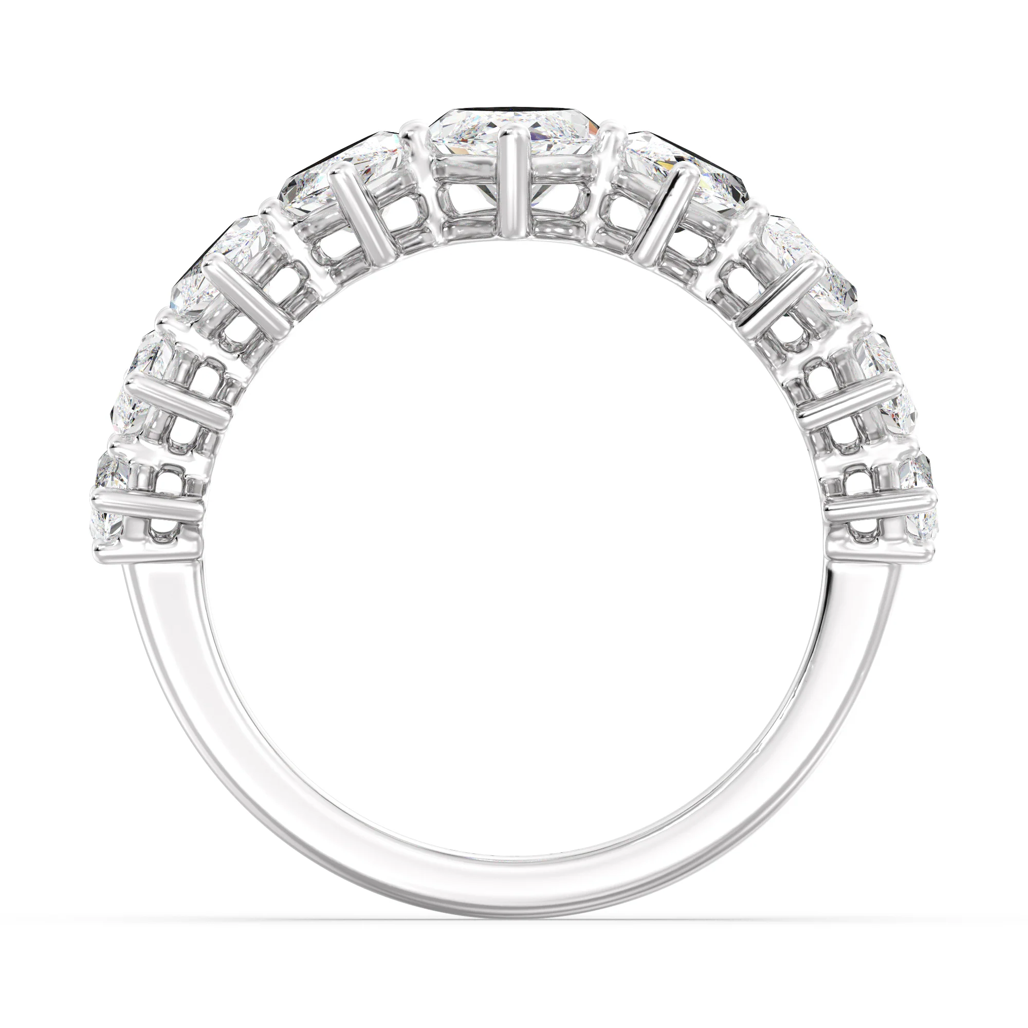 1 Carat Marquise Cut Lab Grown Diamond Half Eternity Ring in 18K Gold - Image 14