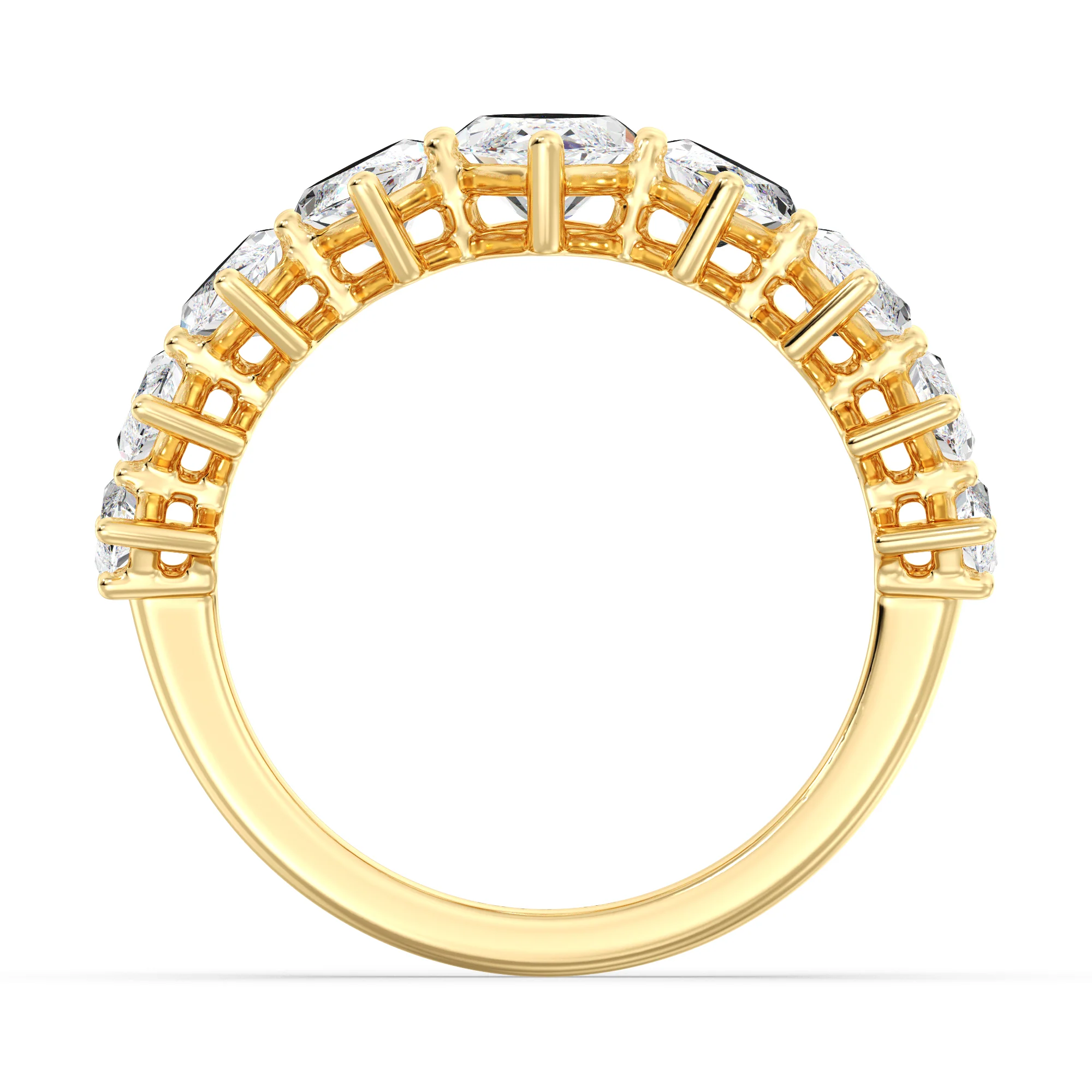 1 Carat Marquise Cut Lab Grown Diamond Half Eternity Ring in 18K Gold - Image 3