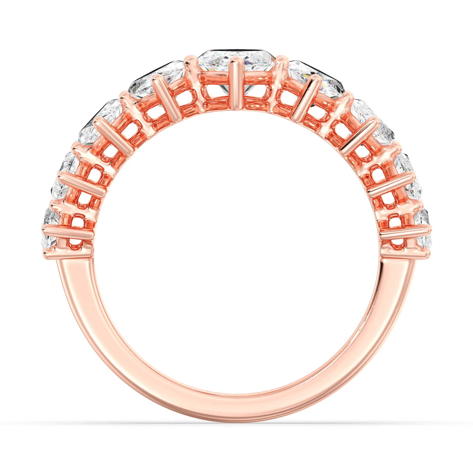 1 Carat Marquise Cut Lab Grown Diamond Half Eternity Ring in 18K Gold - Image 9