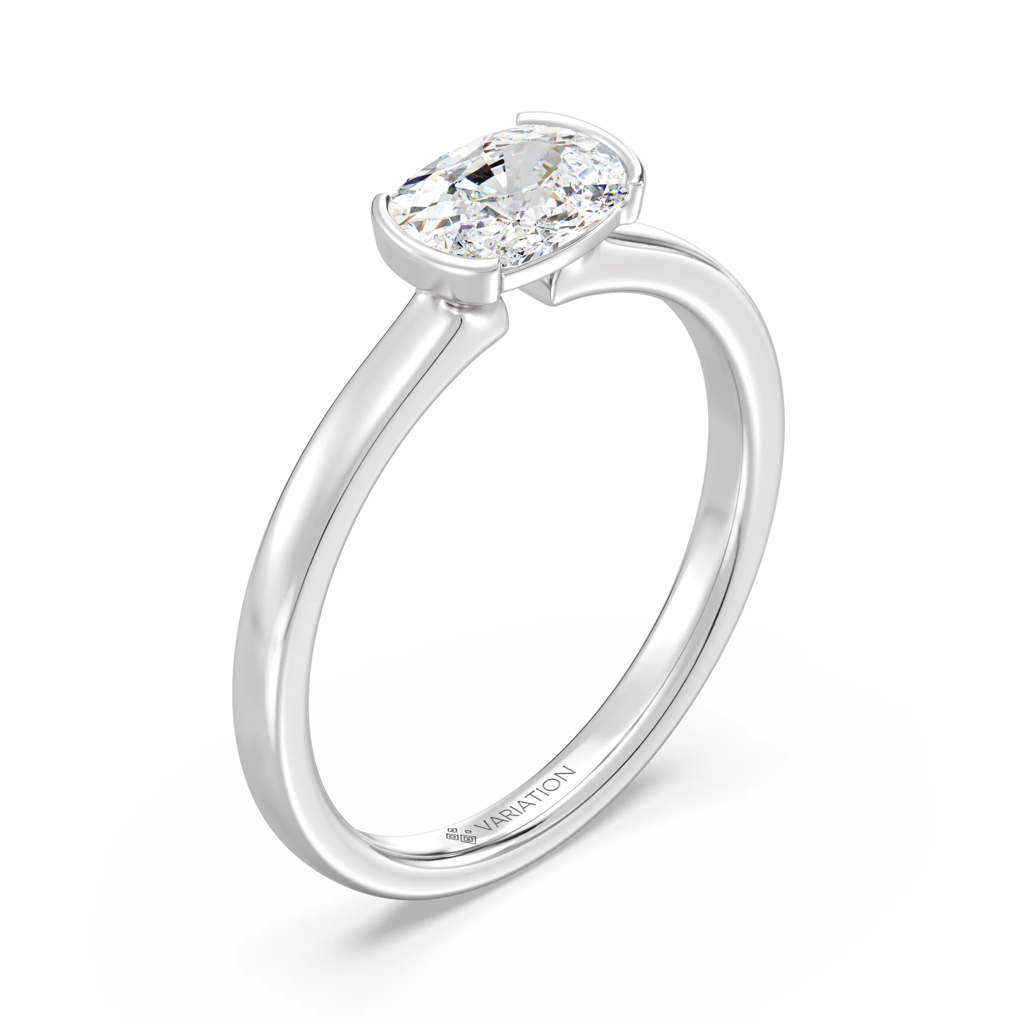 1 Carat Oval Cut Lab Grown Diamond Solitaire Ring in 18K Gold - Image 12