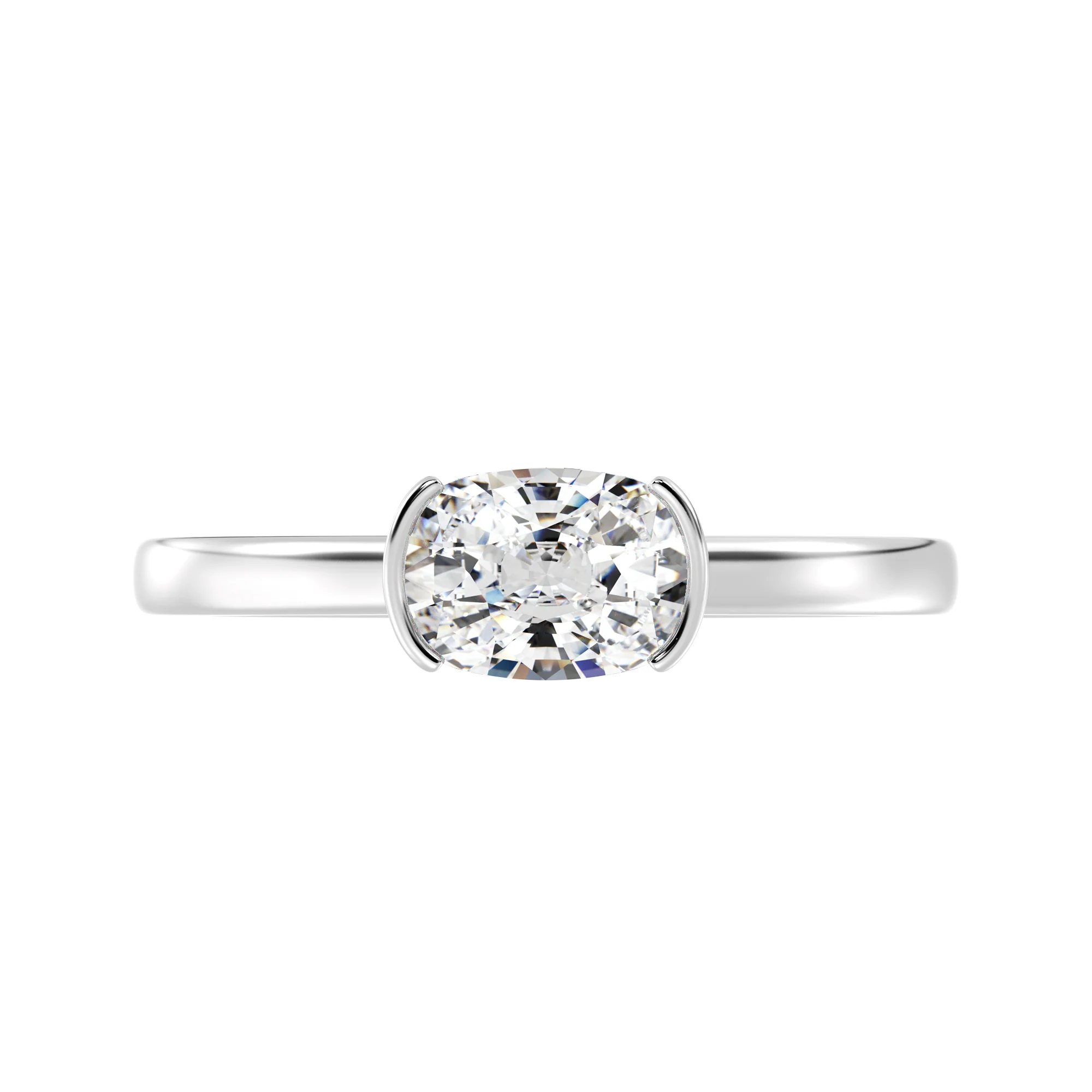 1 Carat Oval Cut Lab Grown Diamond Solitaire Ring in 18K Gold - Image 13