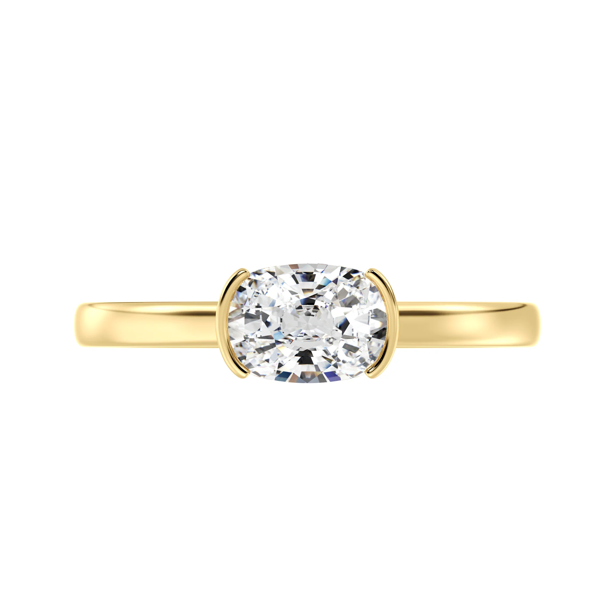 1 Carat Oval Cut Lab Grown Diamond Solitaire Ring in 18K Gold - Image 4
