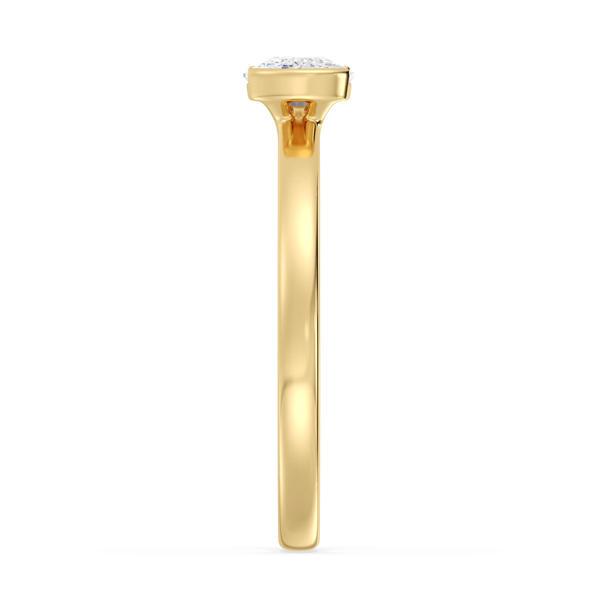 1 Carat Oval Cut Lab Grown Diamond Solitaire Ring in 18K Gold - Image 5