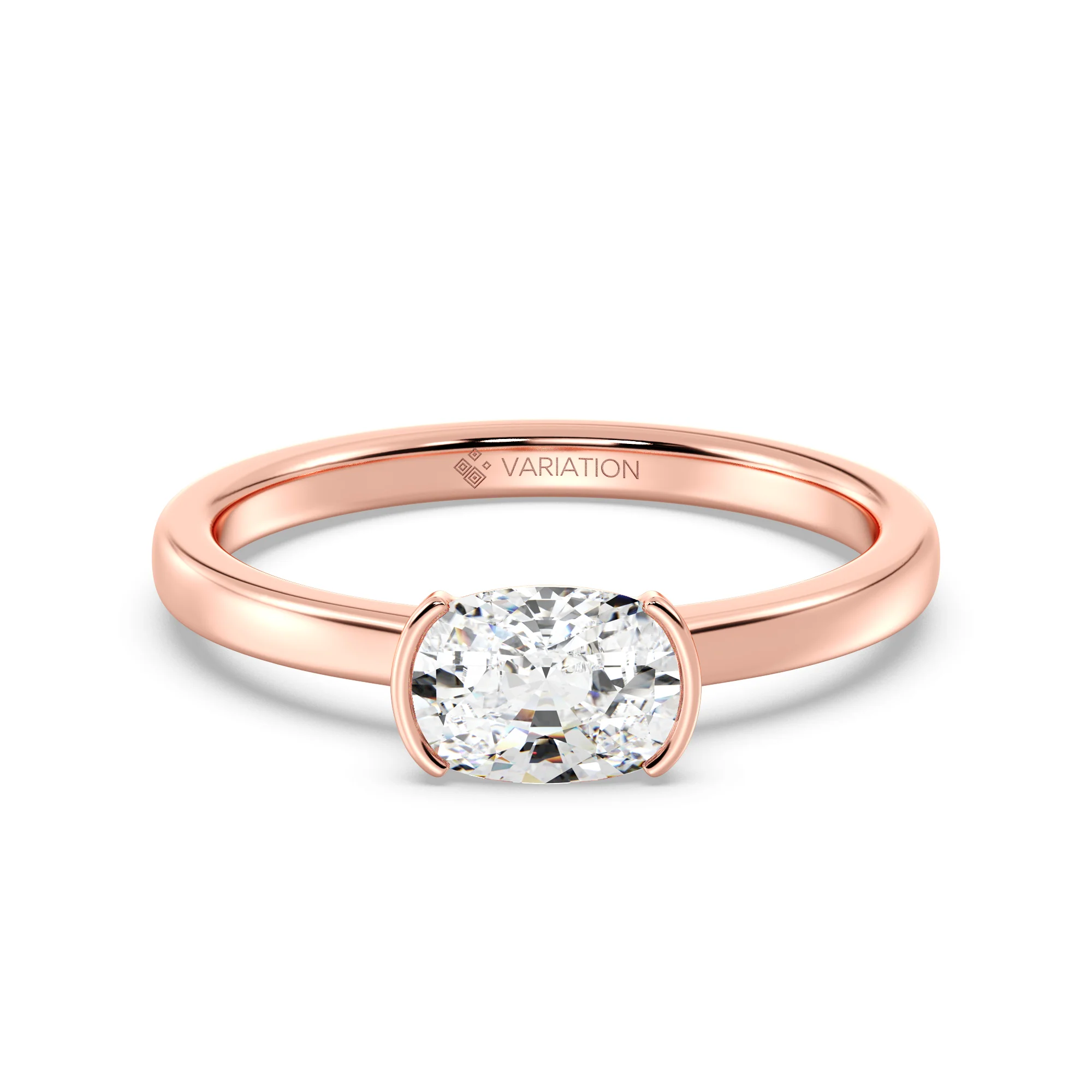 1 Carat Oval Cut Lab Grown Diamond Solitaire Ring in 18K Gold - Image 6