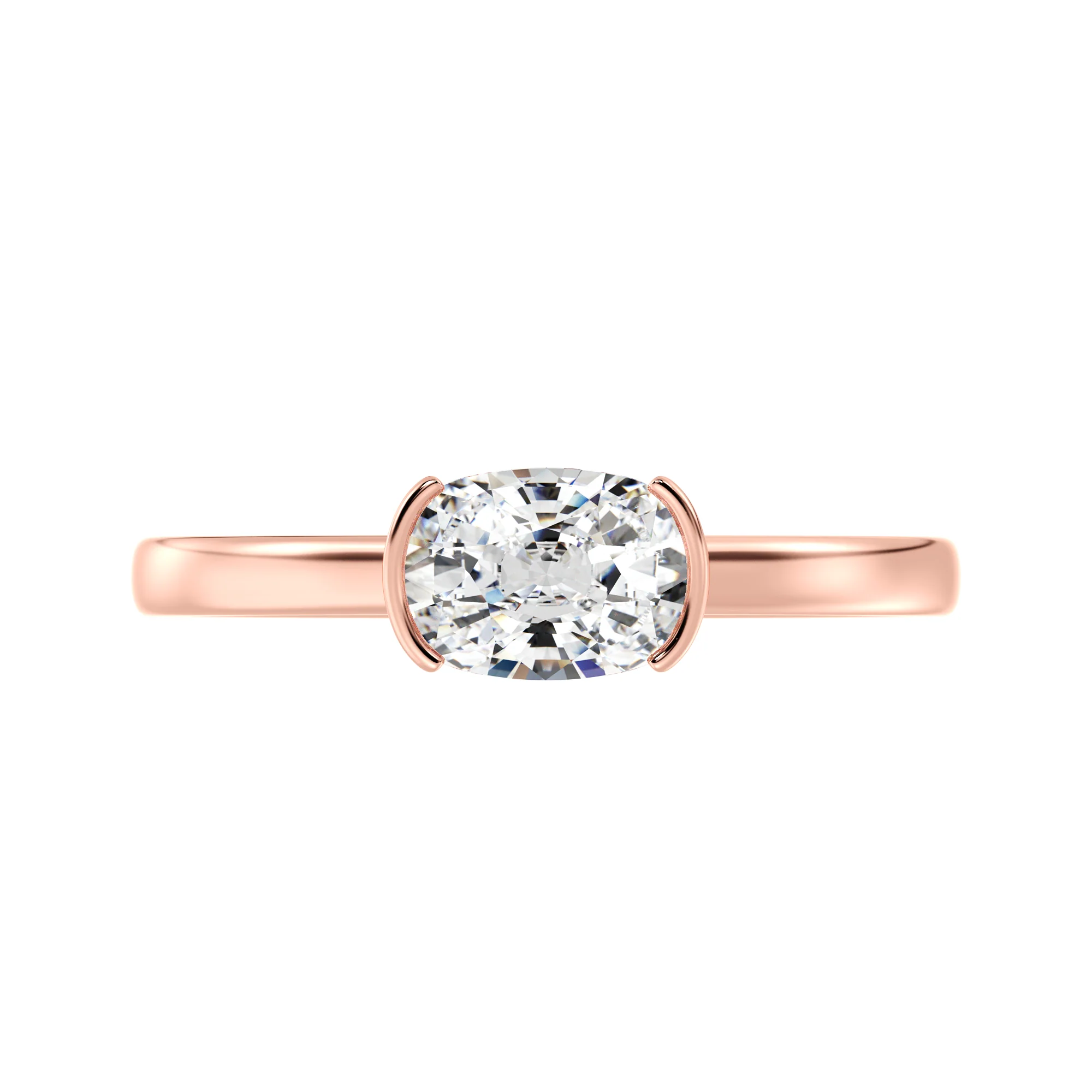 1 Carat Oval Cut Lab Grown Diamond Solitaire Ring in 18K Gold - Image 8