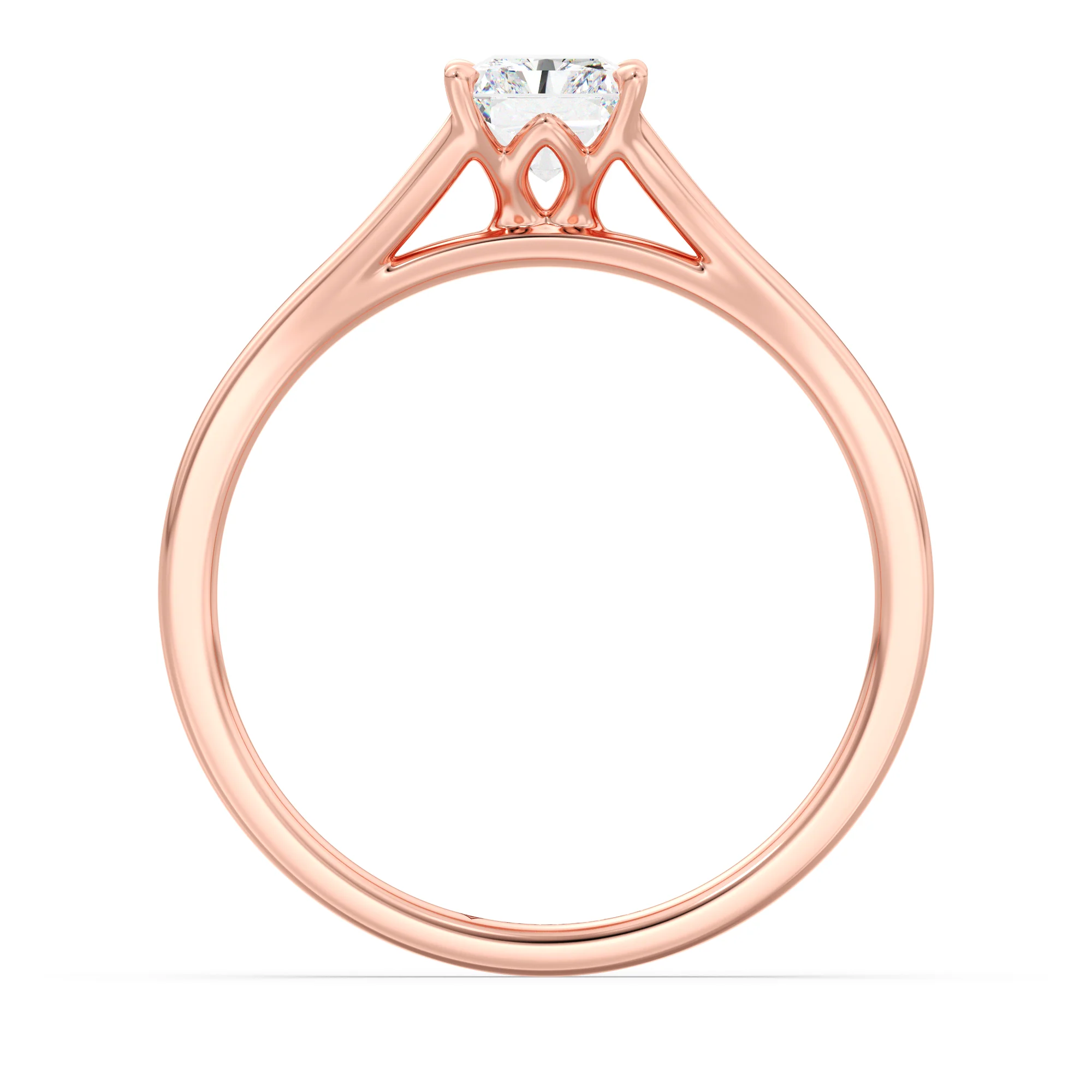 1 Carat Radiant Cut Lab Grown Diamond Split Shank Solitaire Ring in 18K Gold - Image 10
