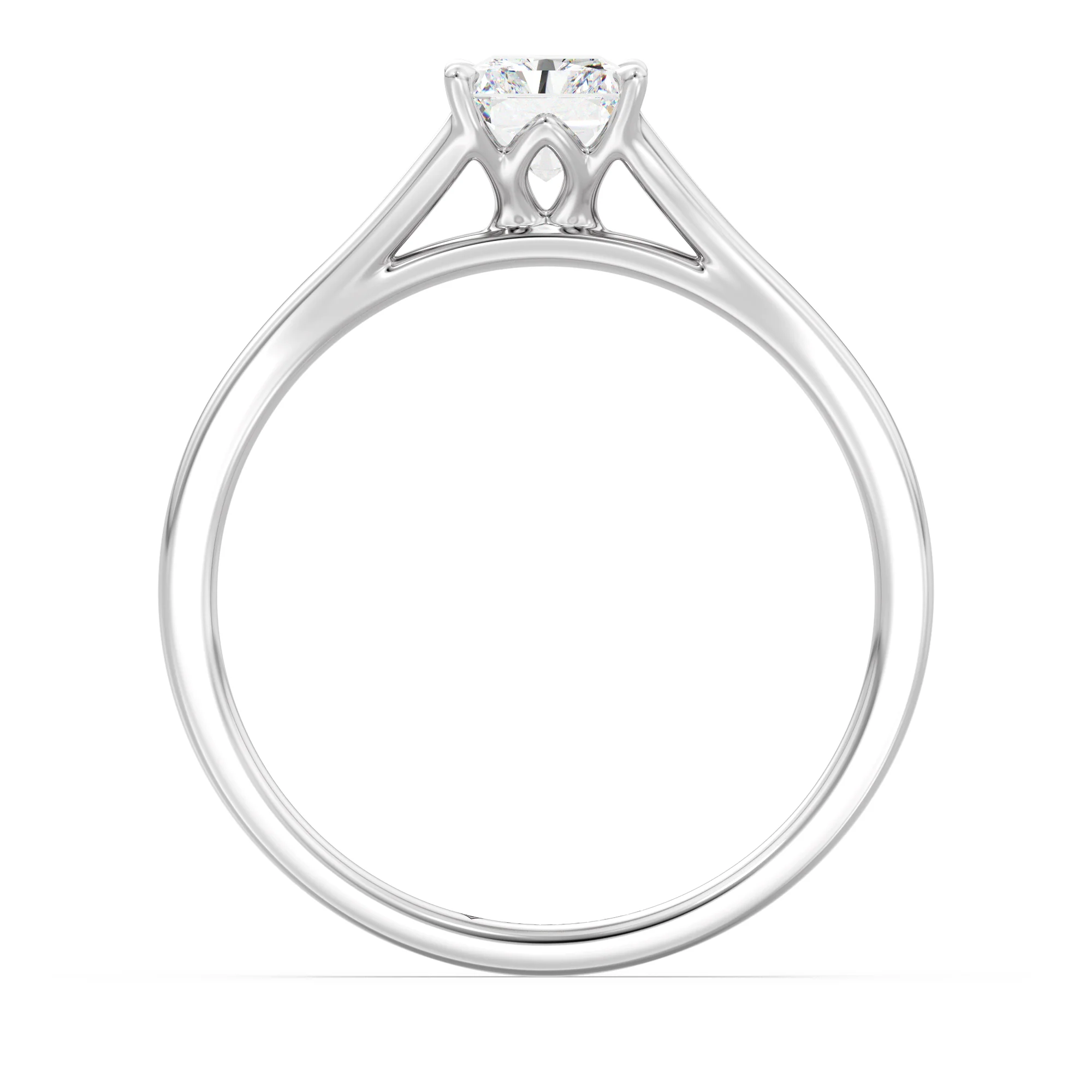1 Carat Radiant Cut Lab Grown Diamond Split Shank Solitaire Ring in 18K Gold - Image 14