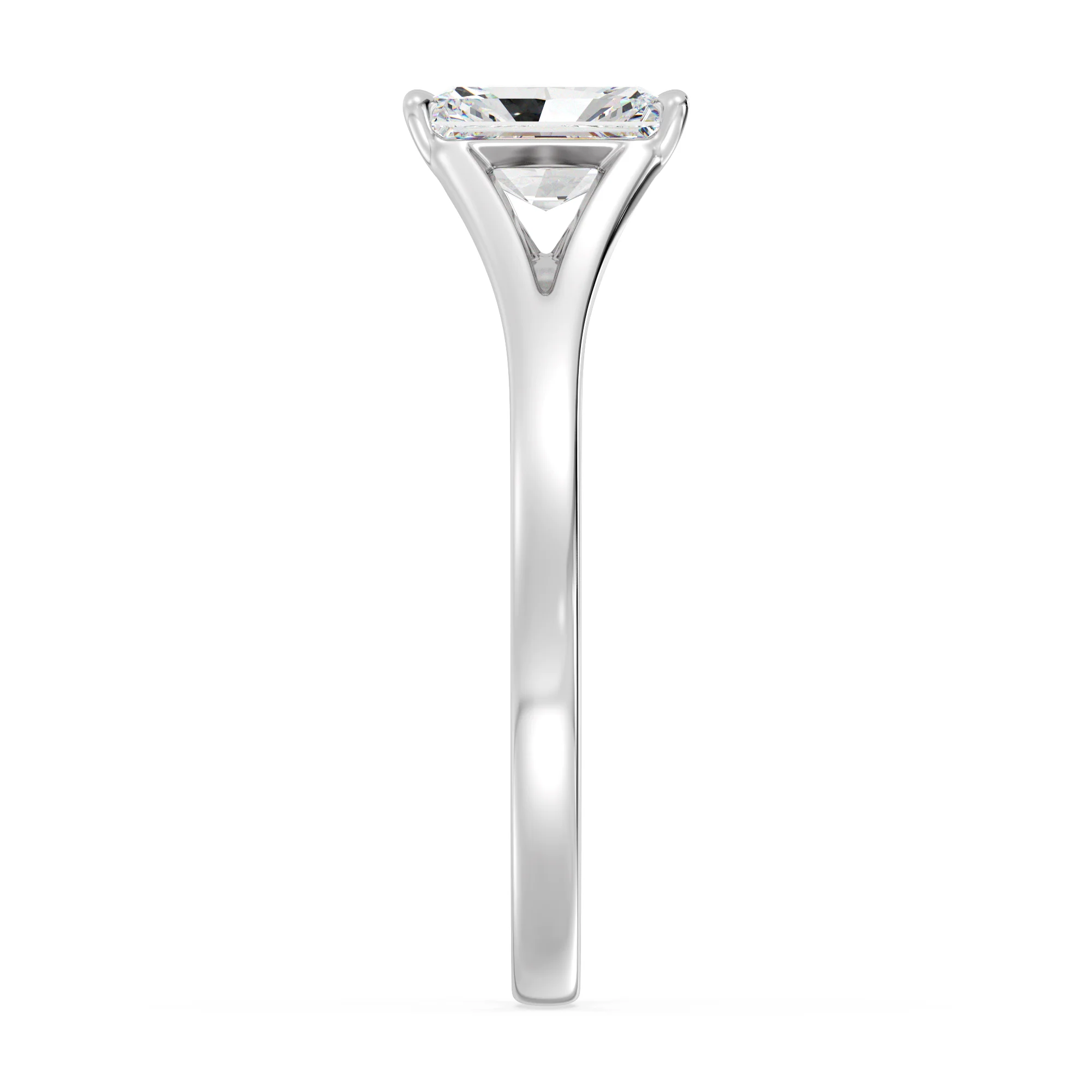 1 Carat Radiant Cut Lab Grown Diamond Split Shank Solitaire Ring in 18K Gold - Image 15