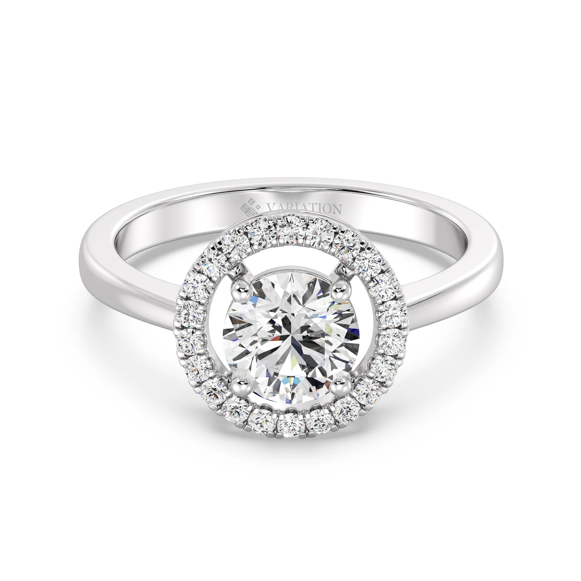 1 Carat Round Cut Lab Grown Diamond Halo Engagement Ring in 18K Gold - Image 11