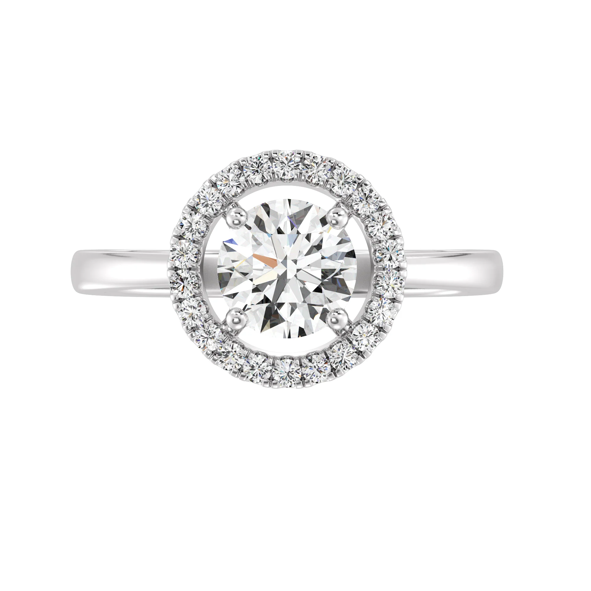 1 Carat Round Cut Lab Grown Diamond Halo Engagement Ring in 18K Gold - Image 12