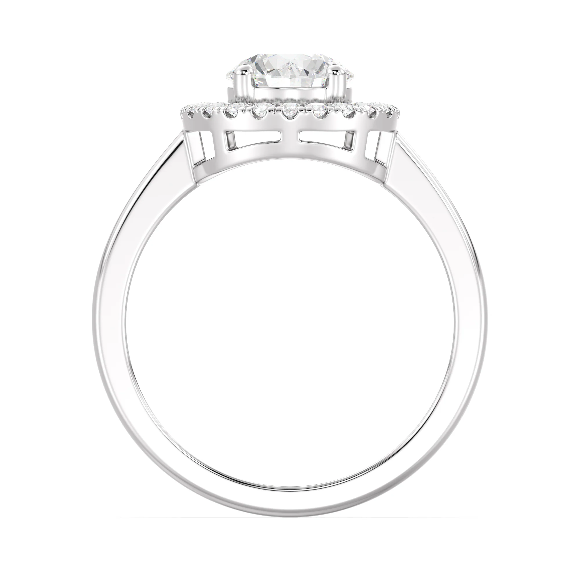 1 Carat Round Cut Lab Grown Diamond Halo Engagement Ring in 18K Gold - Image 13