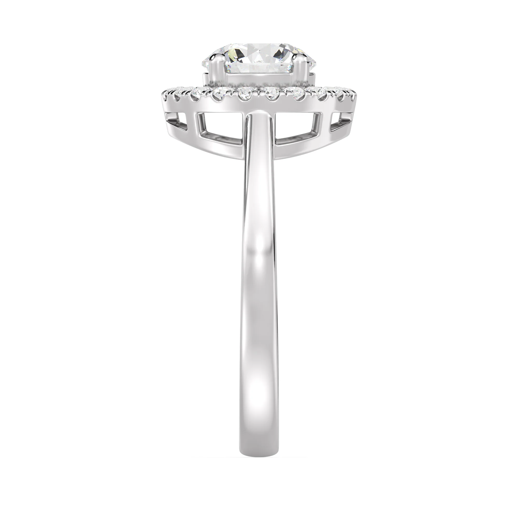 1 Carat Round Cut Lab Grown Diamond Halo Engagement Ring in 18K Gold - Image 14
