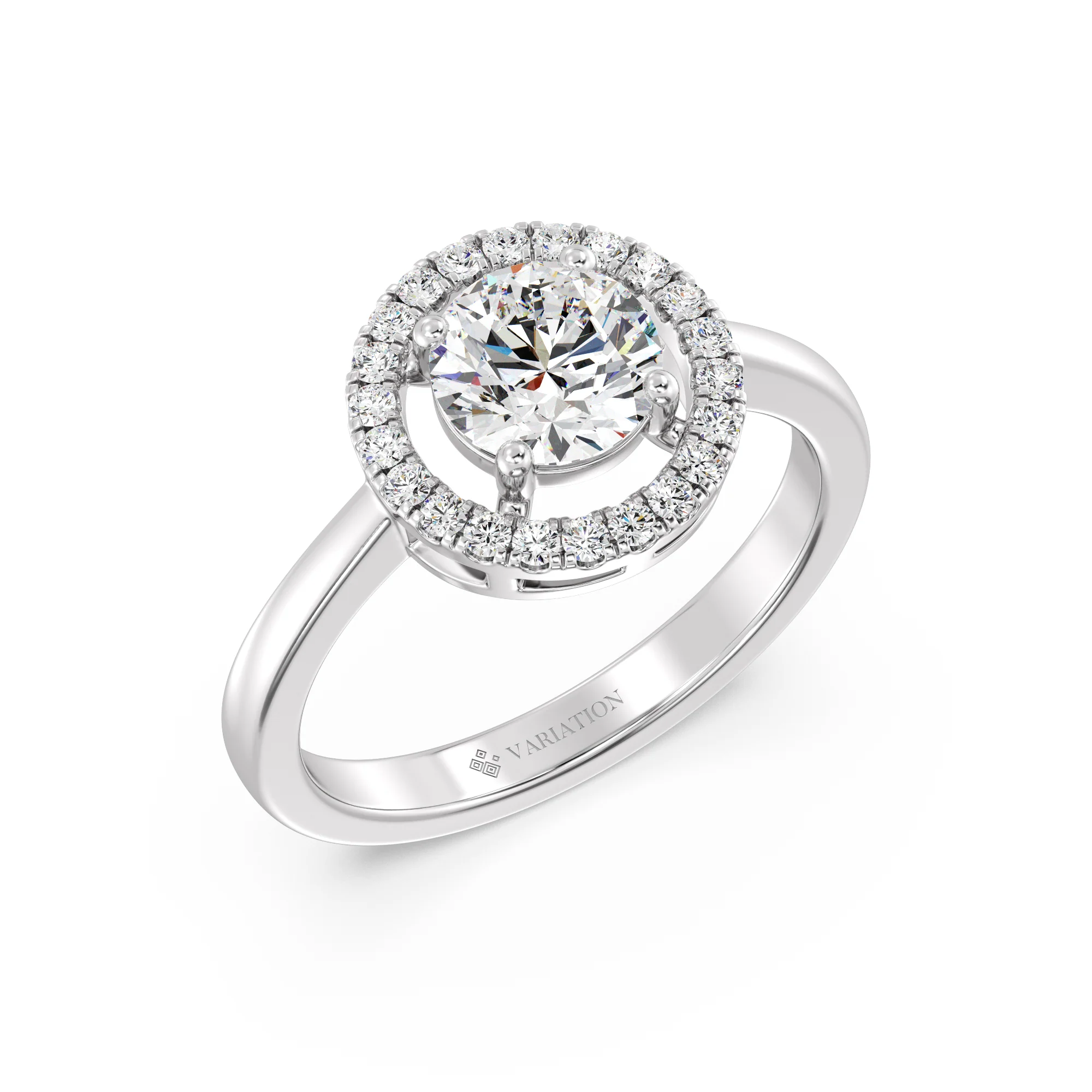 1 Carat Round Cut Lab Grown Diamond Halo Engagement Ring in 18K Gold - Image 15