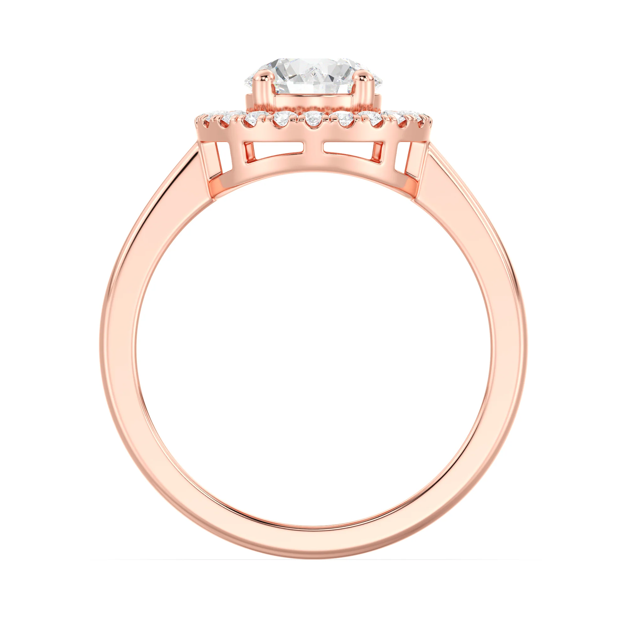 1 Carat Round Cut Lab Grown Diamond Halo Engagement Ring in 18K Gold - Image 8