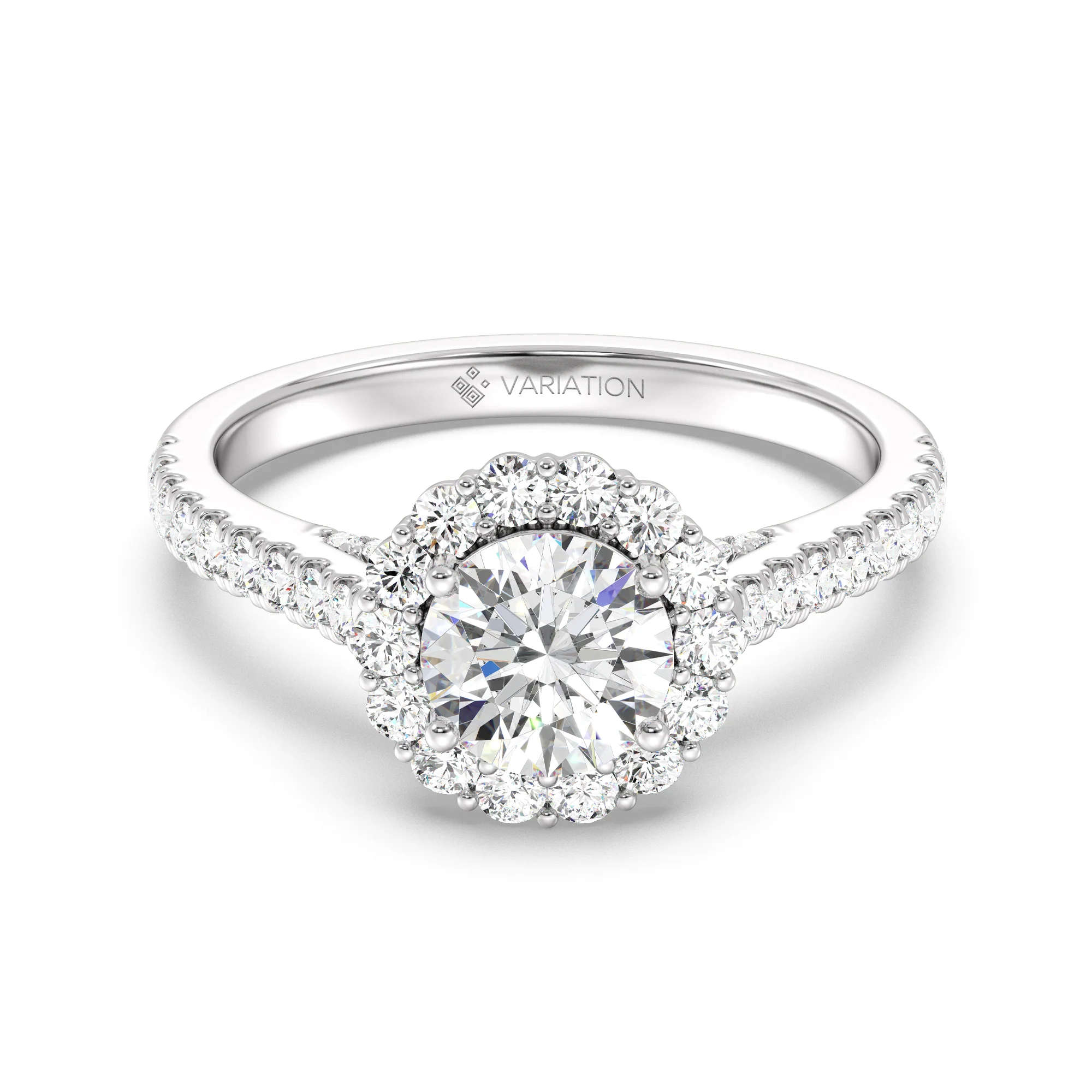 1 Carat Round Cut Lab Grown Diamond Halo Ring in 18K Gold - Image 10