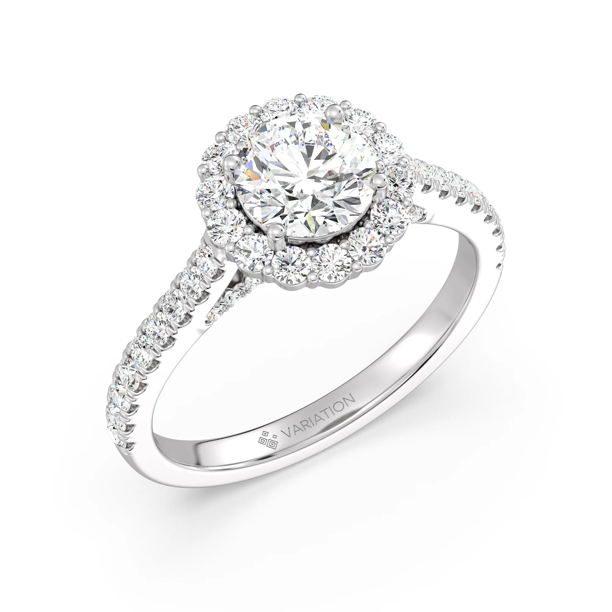 1 Carat Round Cut Lab Grown Diamond Halo Ring in 18K Gold - Image 11