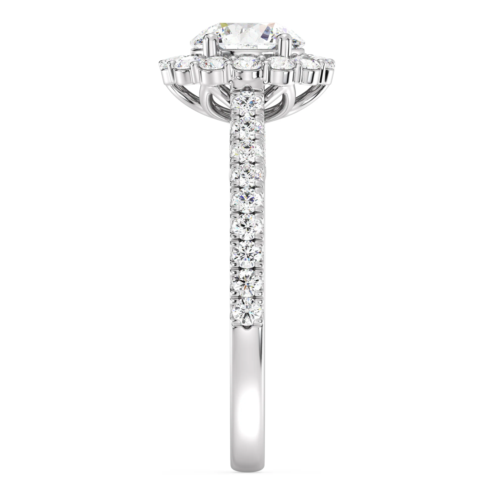 1 Carat Round Cut Lab Grown Diamond Halo Ring in 18K Gold - Image 13