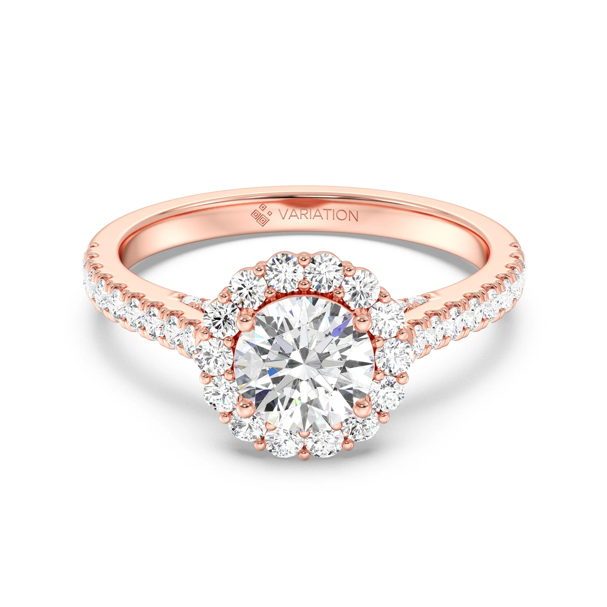 1 Carat Round Cut Lab Grown Diamond Halo Ring in 18K Gold - Image 5