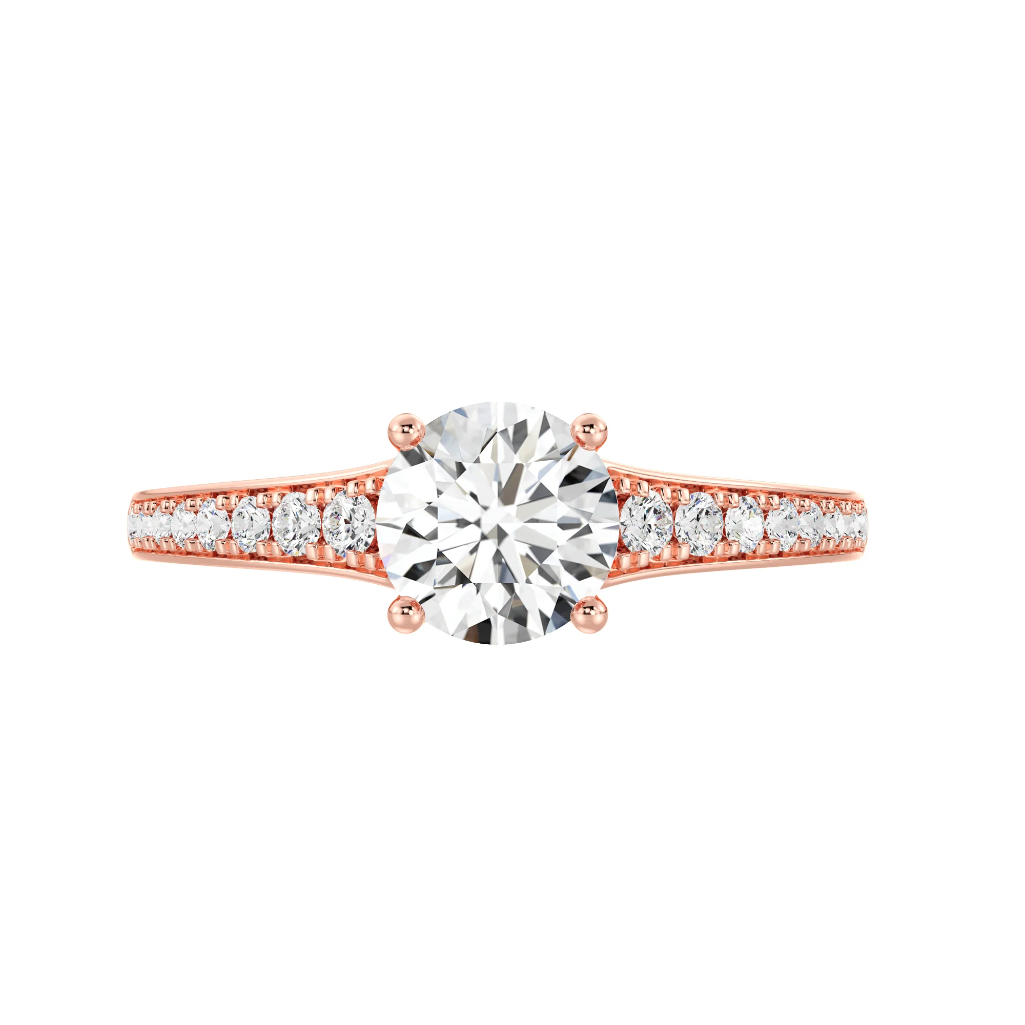 1 Carat Round Cut Lab Grown Diamond Solitaire Engagement Ring in 18K Gold - Image 12