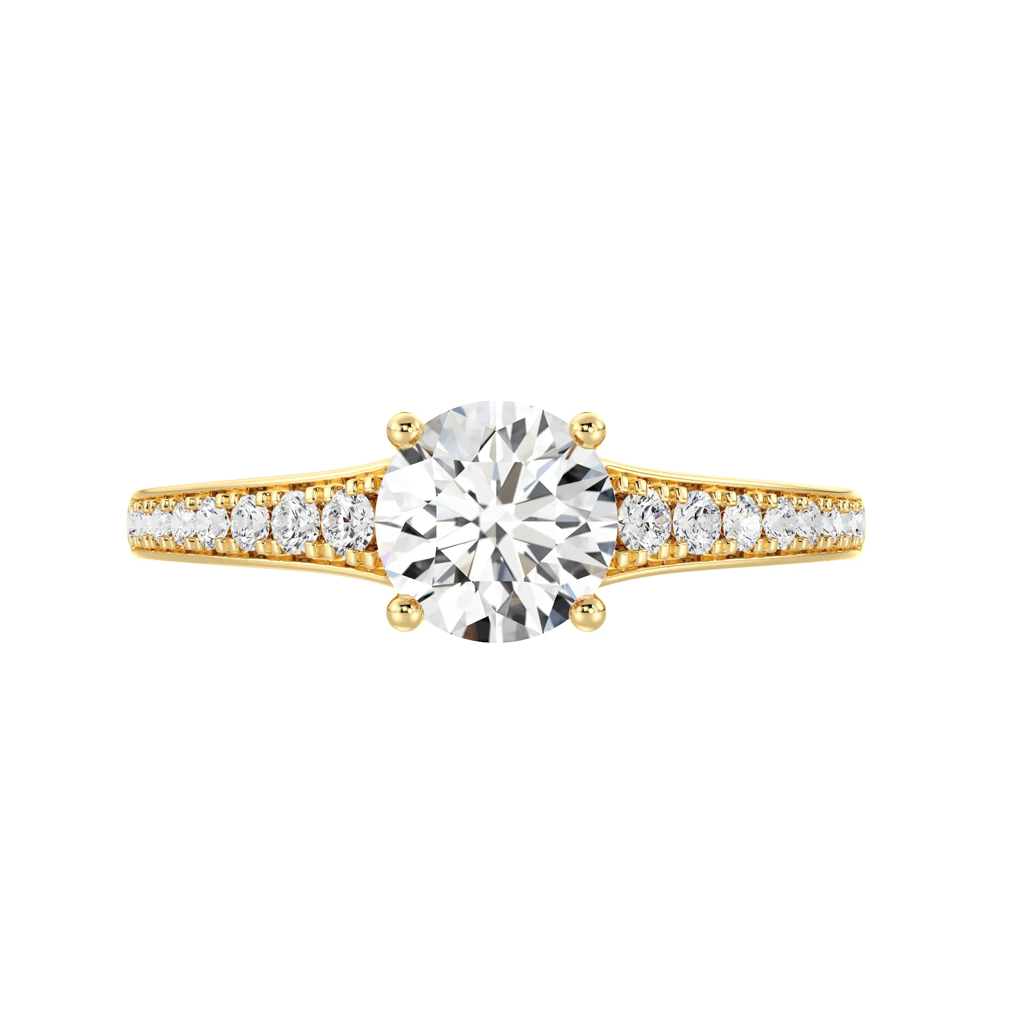 1 Carat Round Cut Lab Grown Diamond Solitaire Engagement Ring in 18K Gold - Image 3