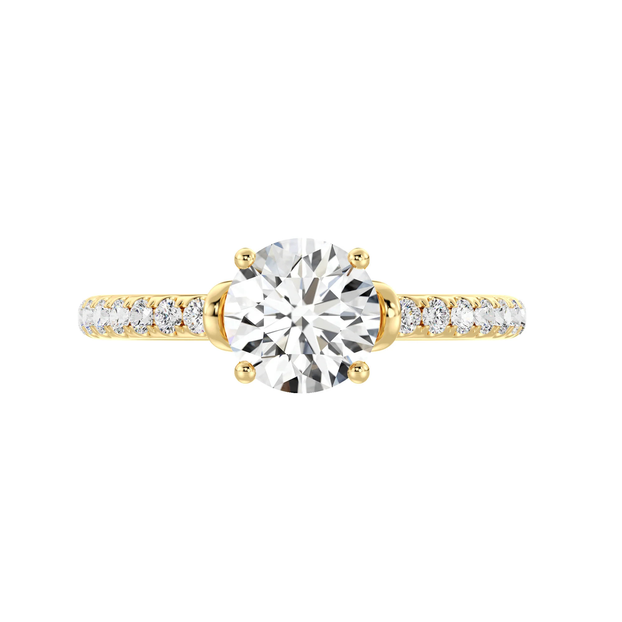 1 Carat Round Cut Lab Grown Diamond Solitaire Engagement Ring in 18K Gold - Image 3