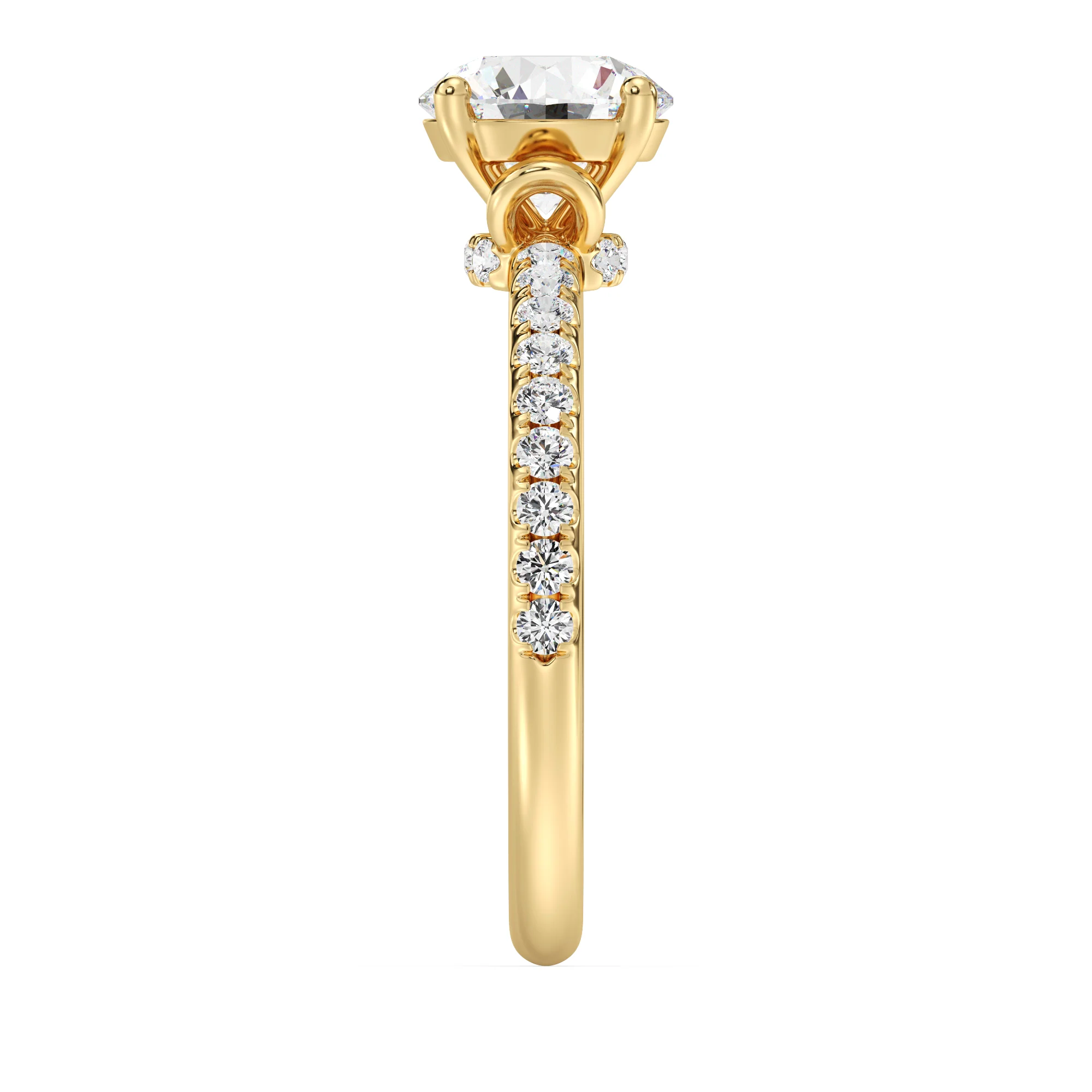 1 Carat Round Cut Lab Grown Diamond Solitaire Engagement Ring in 18K Gold - Image 4