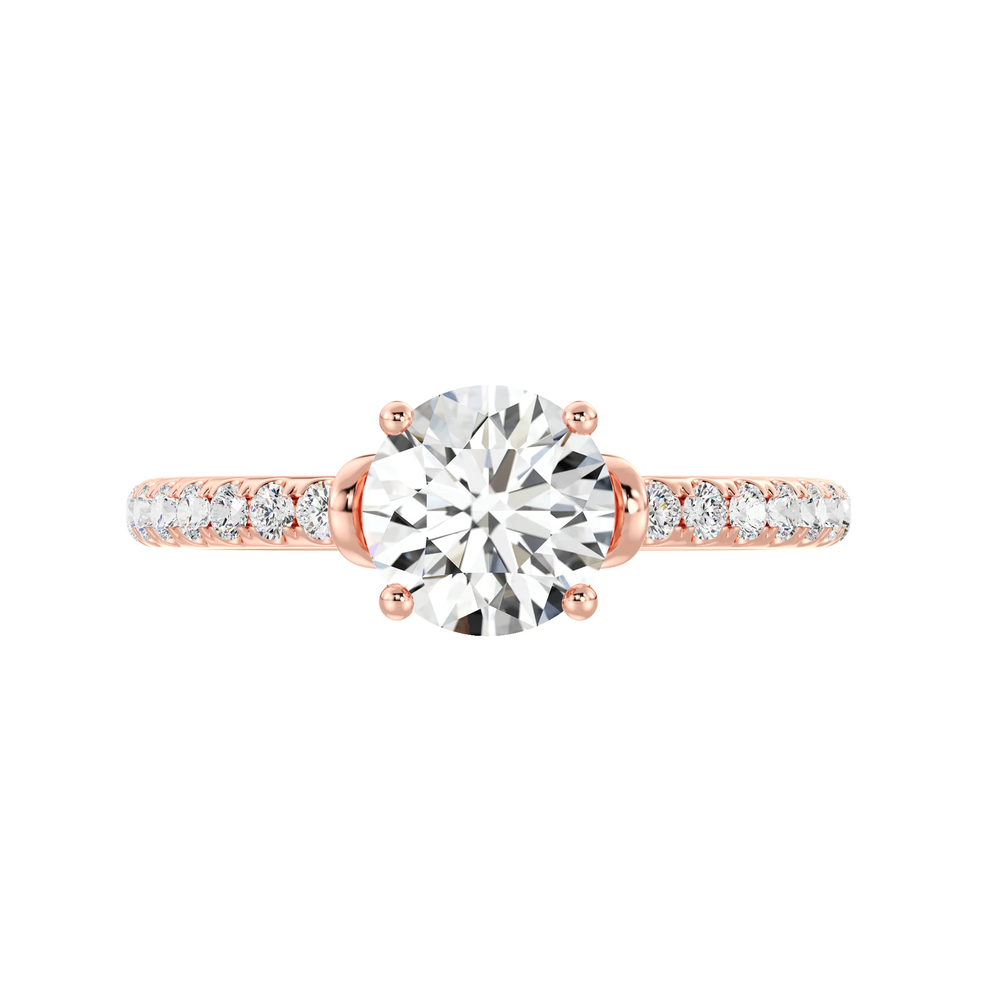 1 Carat Round Cut Lab Grown Diamond Solitaire Engagement Ring in 18K Gold - Image 7
