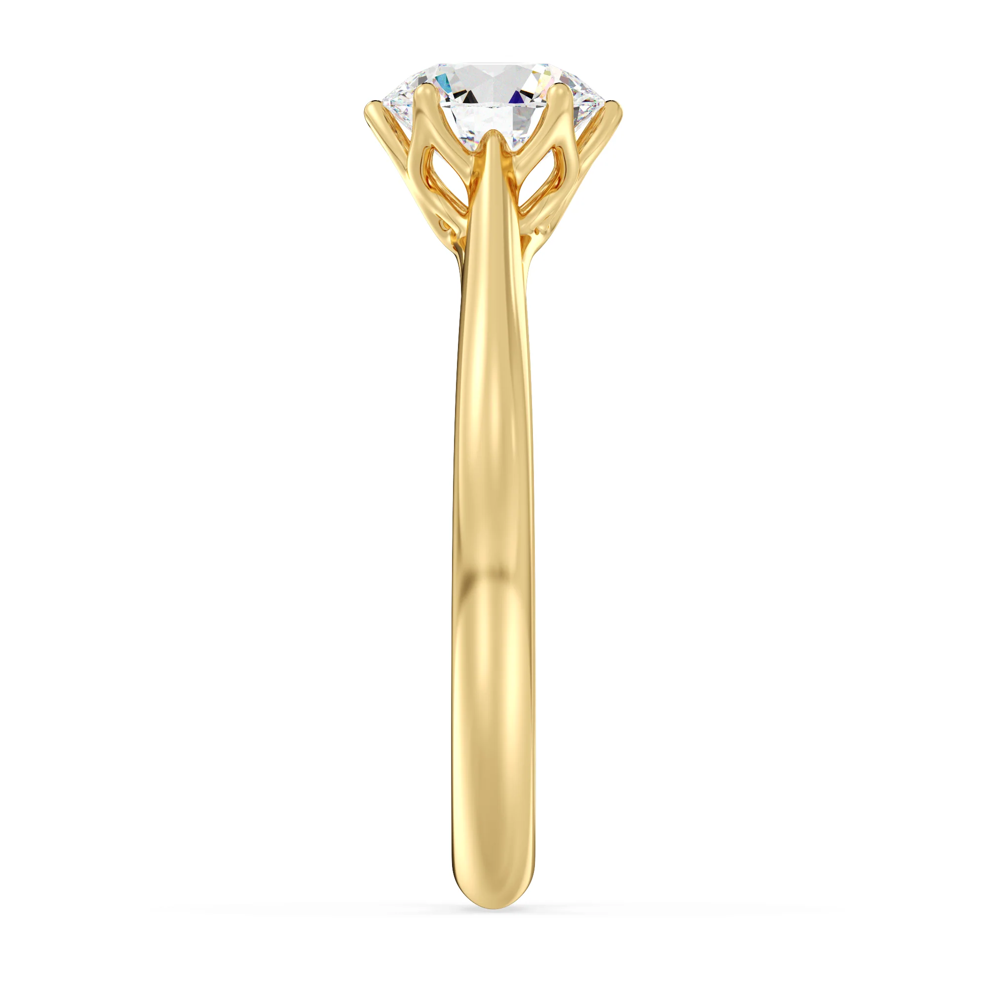 1 Carat Round Cut Lab Grown Diamond Solitaire Ring in 18K Gold - Image 4