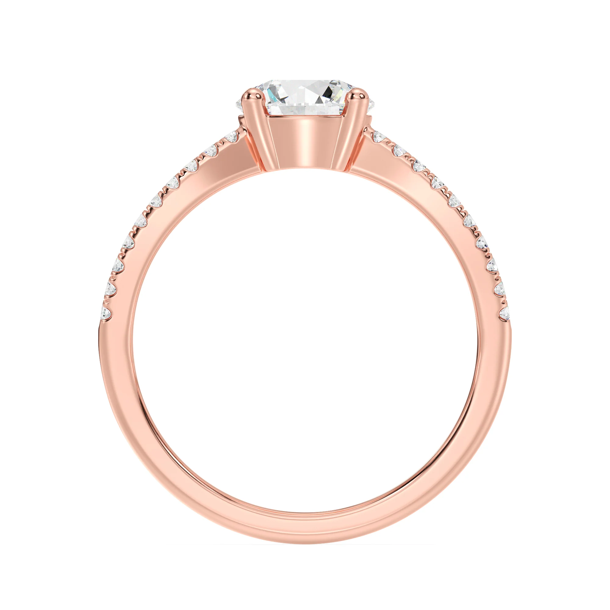 1 Carat Round Cut Lab Grown Diamond Split Shank Engagement Ring in 18K Gold - Image 13