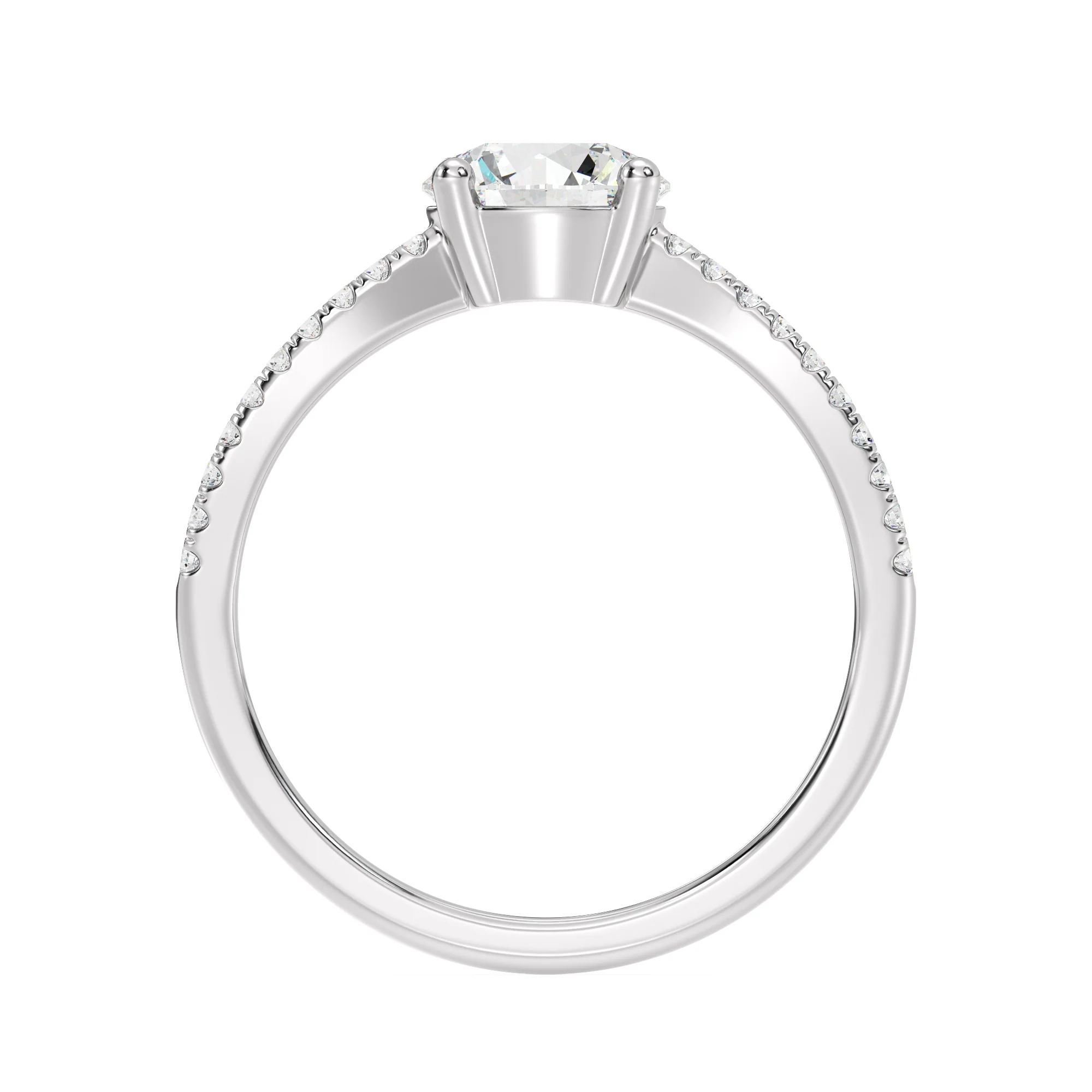 1 Carat Round Cut Lab Grown Diamond Split Shank Engagement Ring in 18K Gold - Image 8