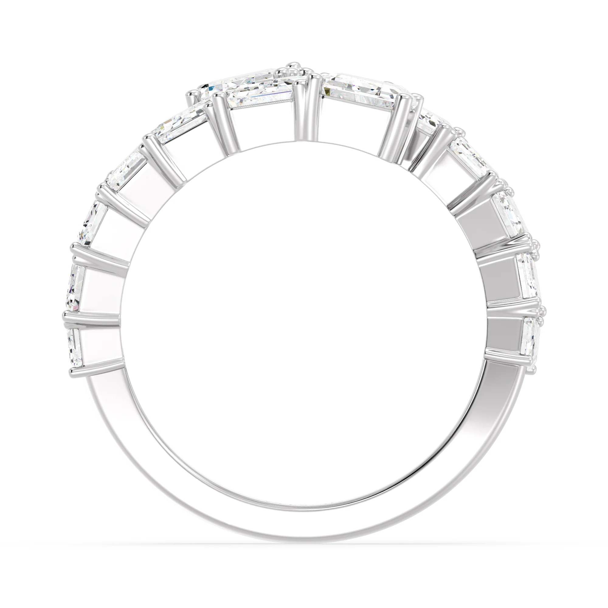 Emerald Cut Lab Grown Diamond Grandeur Bypass Ring in 18K Gold - Image 14