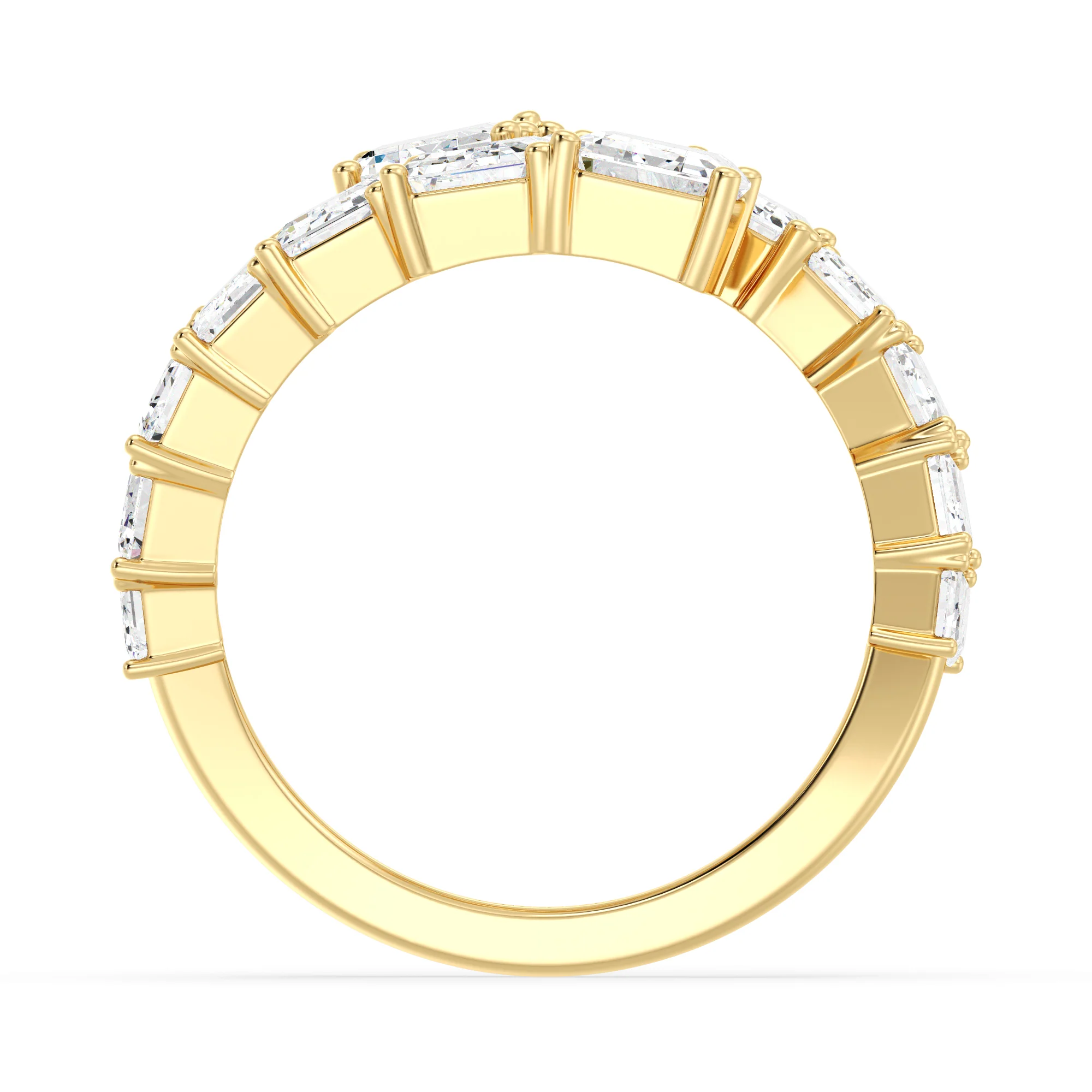 Emerald Cut Lab Grown Diamond Grandeur Bypass Ring in 18K Gold - Image 5